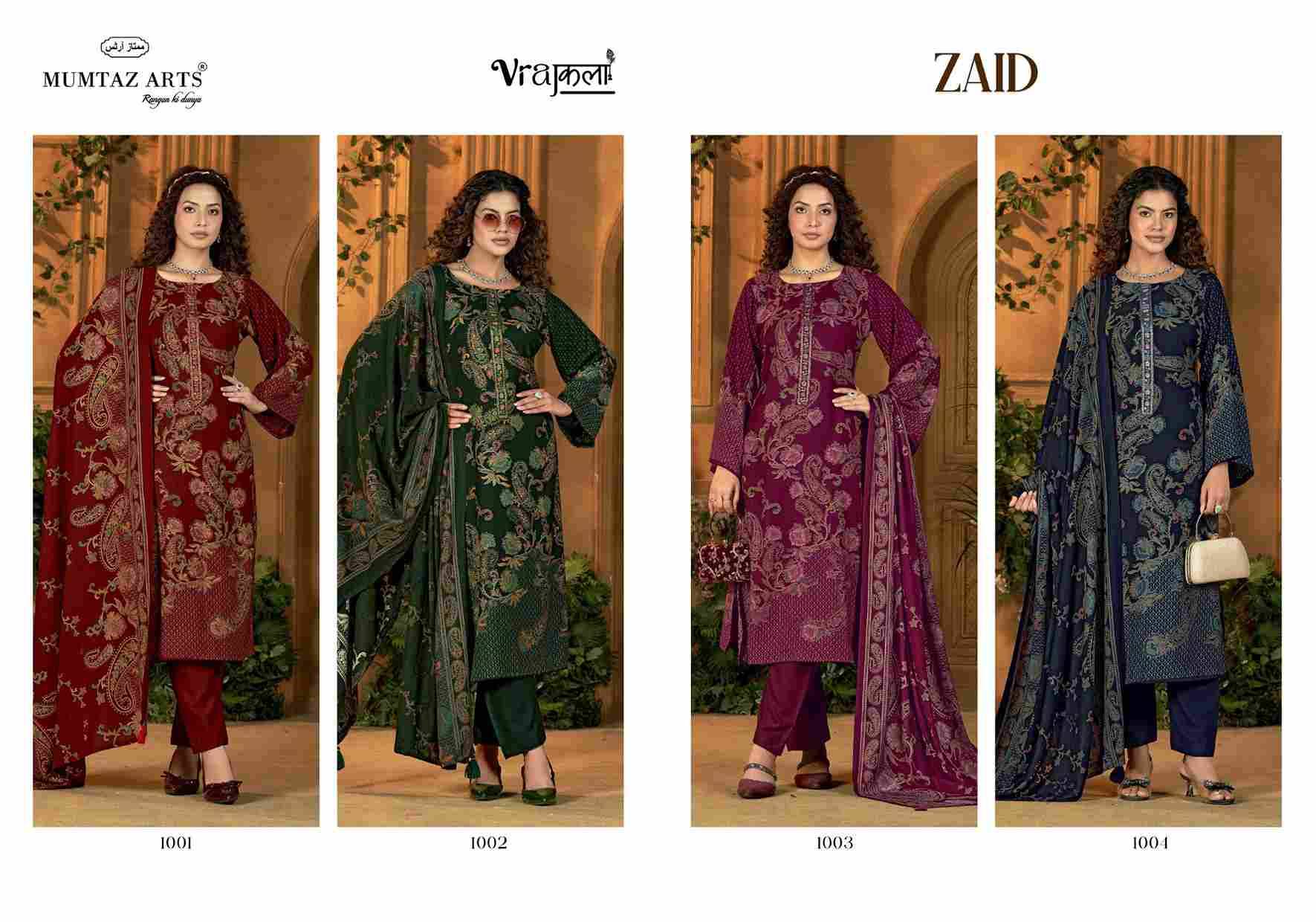 Zaid By Mumtaz Arts 1001 To 1004 Series Beautiful Festive Suits Stylish Fancy Colorful Casual Wear & Ethnic Wear Pure Viscose Pashmina Print Dresses At Wholesale Price