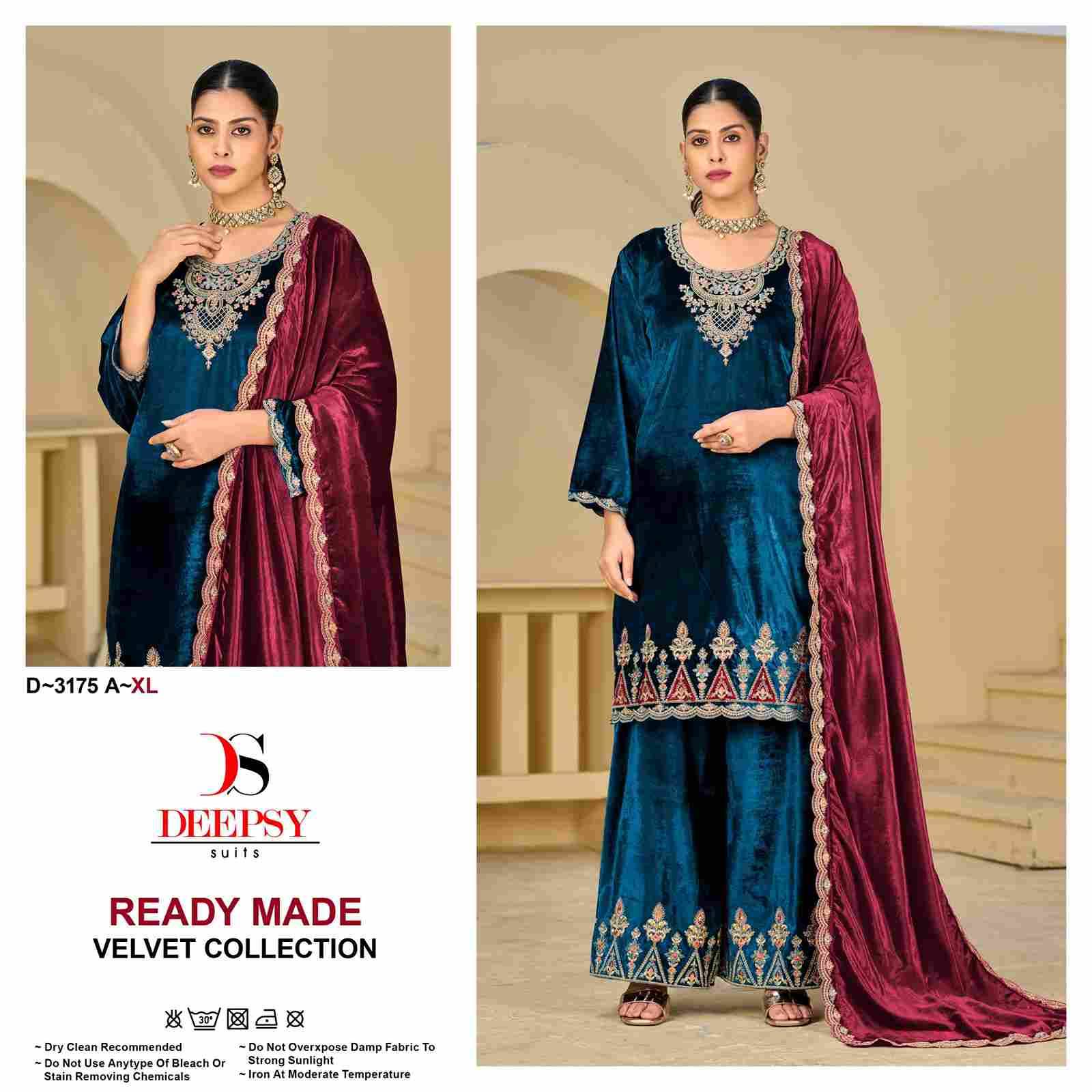 Deepsy Hit Design 3175 Colours By Deepsy Suits 3175-A To 3175-D Series Beautiful Pakistani Suits Colorful Stylish Fancy Casual Wear & Ethnic Wear Viscose Velvet With Embroidered Dresses At Wholesale Price