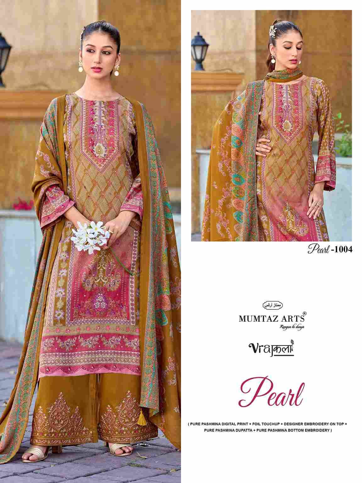 Pearl By Mumtaz Arts 1001 To 1004 Series Beautiful Festive Suits Stylish Fancy Colorful Casual Wear & Ethnic Wear Pure Viscose Pashmina Print Dresses At Wholesale Price