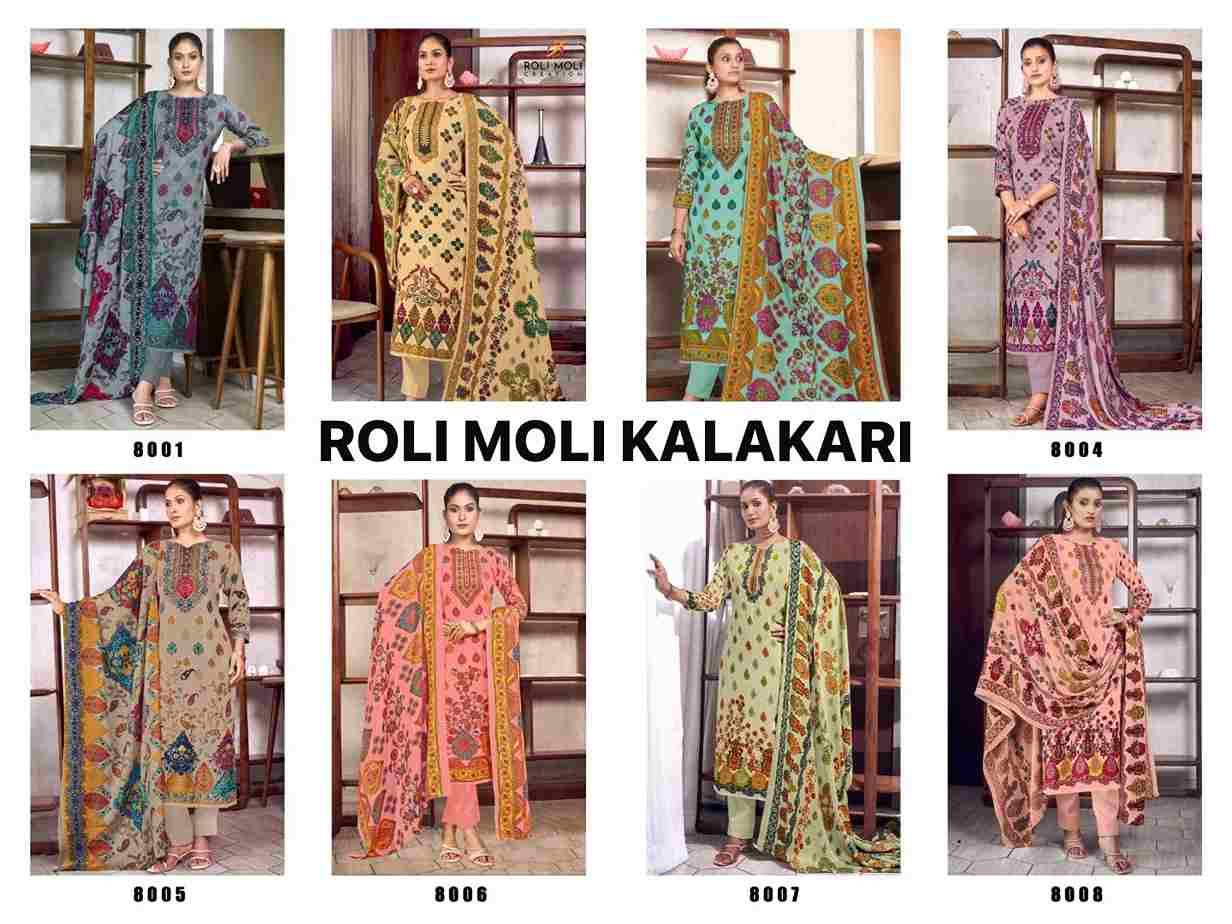 Kalakari By Roli Moli 8001 To 8008 Series Beautiful Stylish Festive Suits Fancy Colorful Casual Wear & Ethnic Wear & Ready To Wear Pashmina Dresses At Wholesale Price