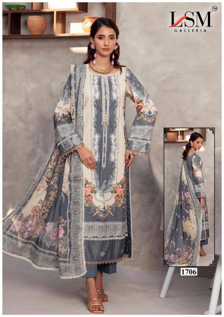 Parian Dream Vol-17 By Lsm Galleria 1701 To 1706 Series Beautiful Festive Suits Colorful Stylish Fancy Casual Wear & Ethnic Wear Pure Lawn Print With Work Dresses At Wholesale Price