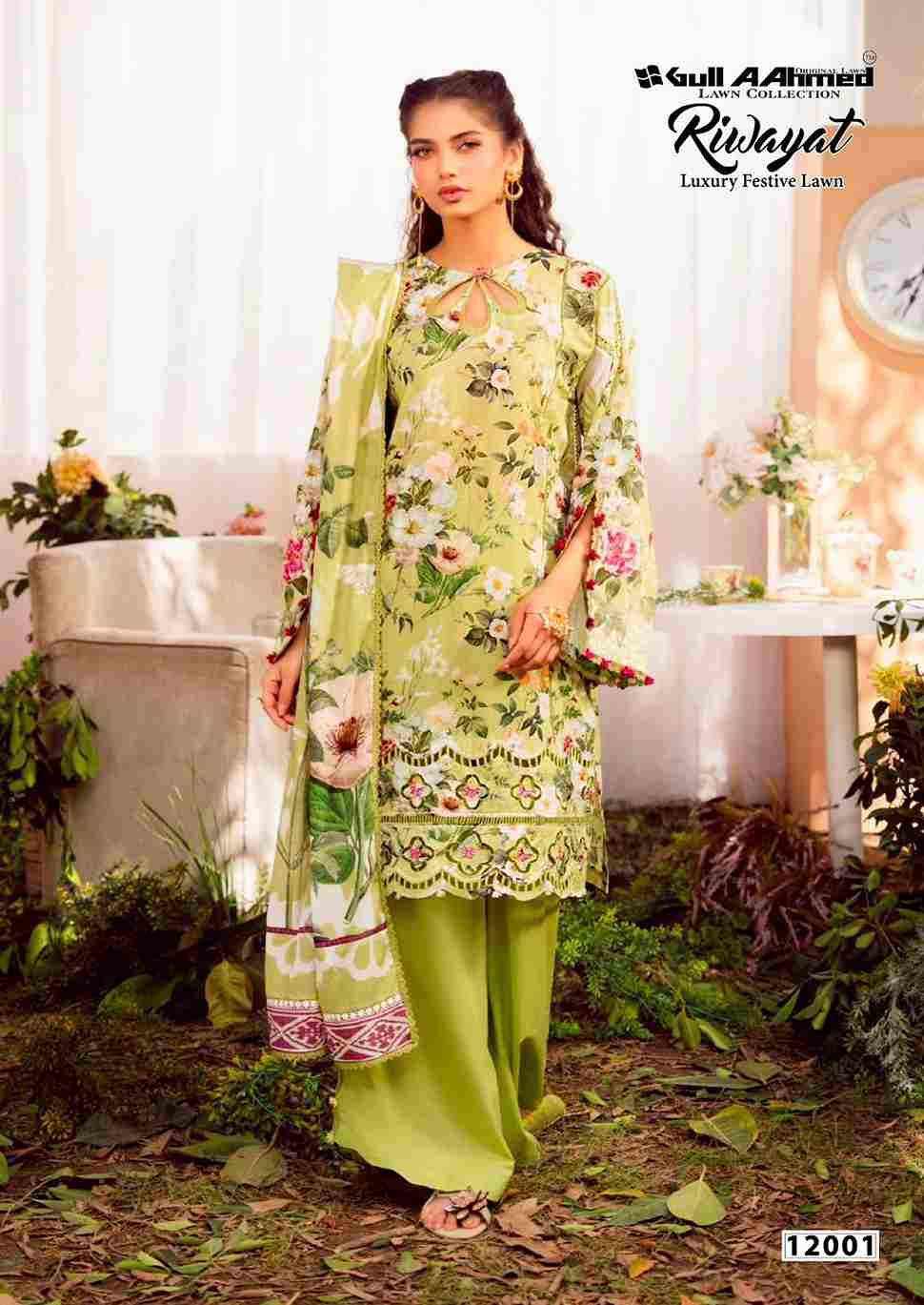 Riwayat Vol-12 By Gull Aahmed 12001 To 12006 Series Beautiful Festive Suits Stylish Fancy Colorful Casual Wear & Ethnic Wear Pure Lawn Embroidered Dresses At Wholesale Price