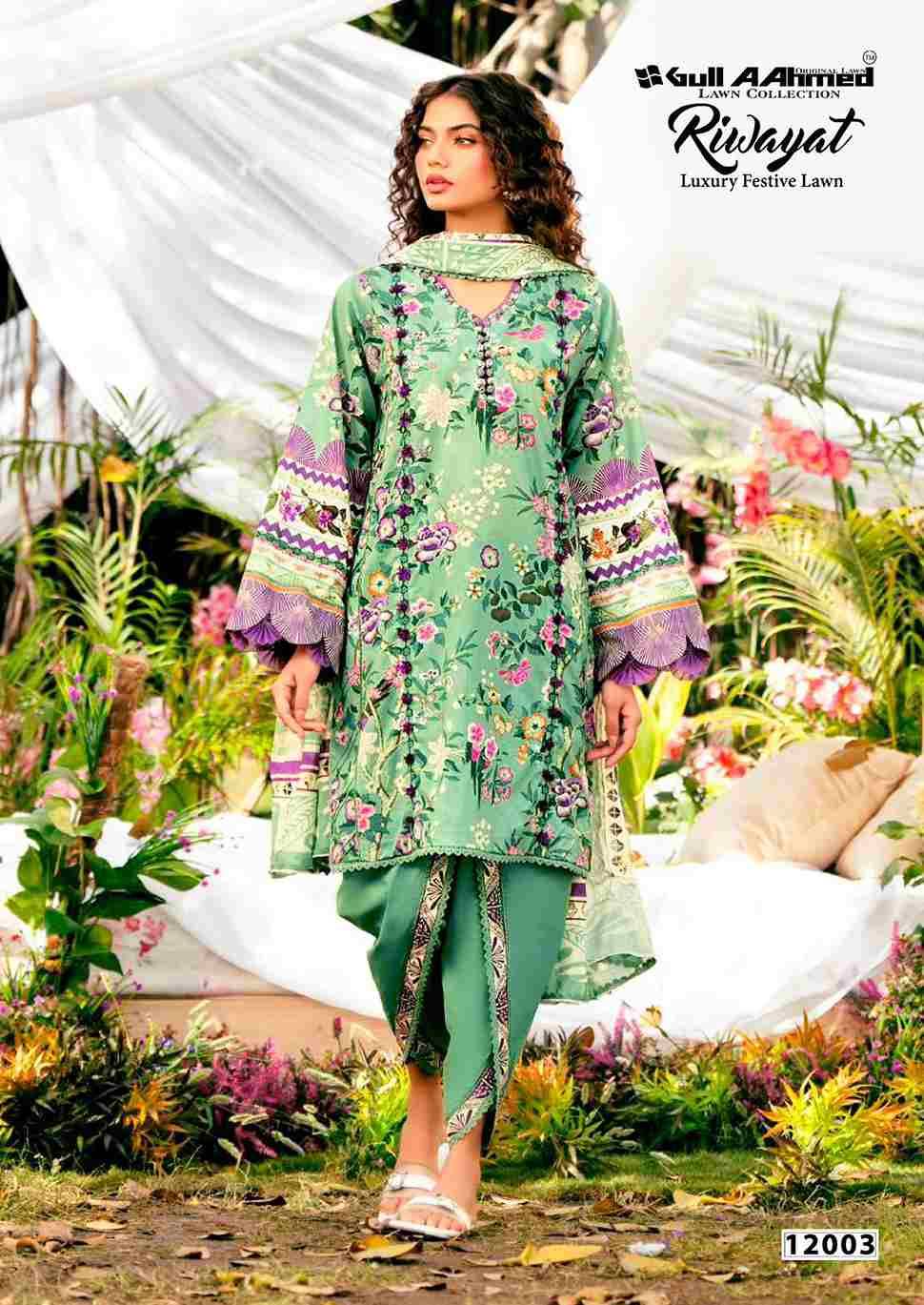 Riwayat Vol-12 By Gull Aahmed 12001 To 12006 Series Beautiful Festive Suits Stylish Fancy Colorful Casual Wear & Ethnic Wear Pure Lawn Embroidered Dresses At Wholesale Price