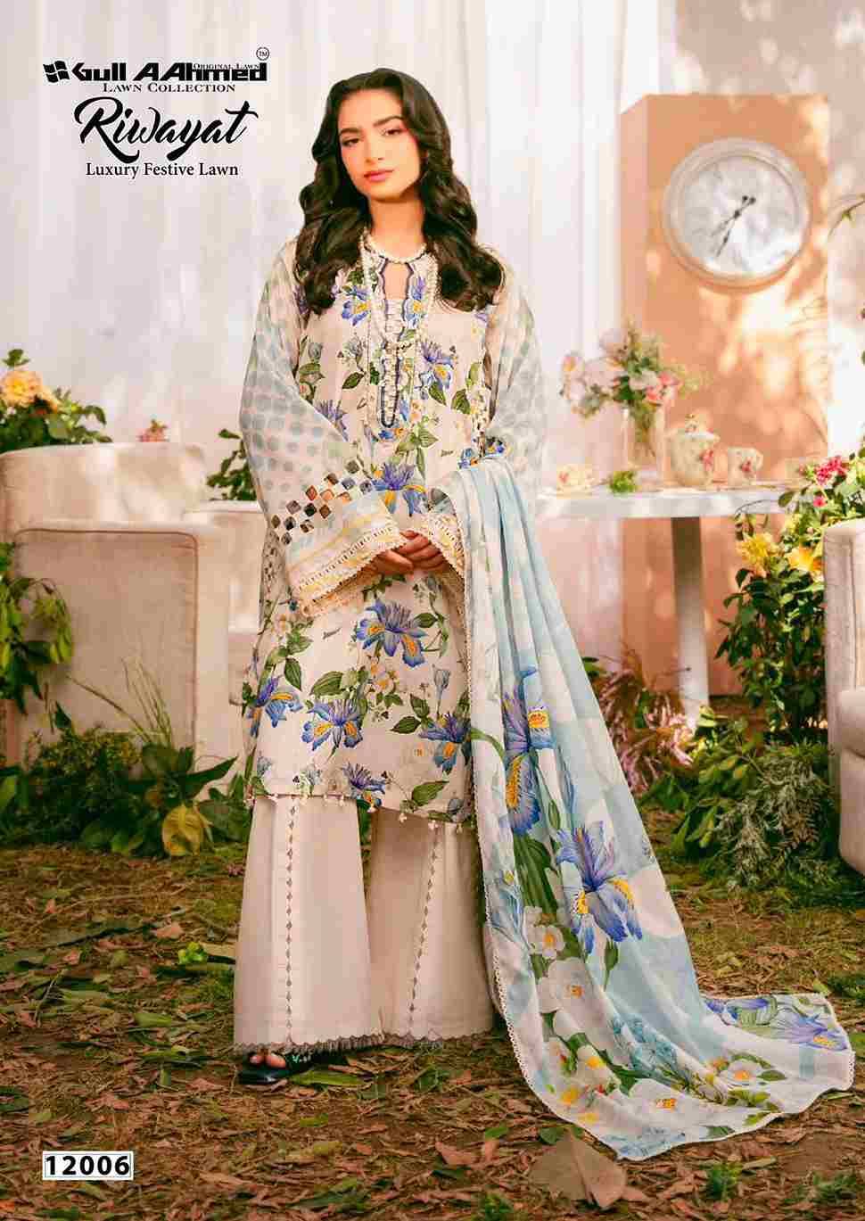 Riwayat Vol-12 By Gull Aahmed 12001 To 12006 Series Beautiful Festive Suits Stylish Fancy Colorful Casual Wear & Ethnic Wear Pure Lawn Embroidered Dresses At Wholesale Price
