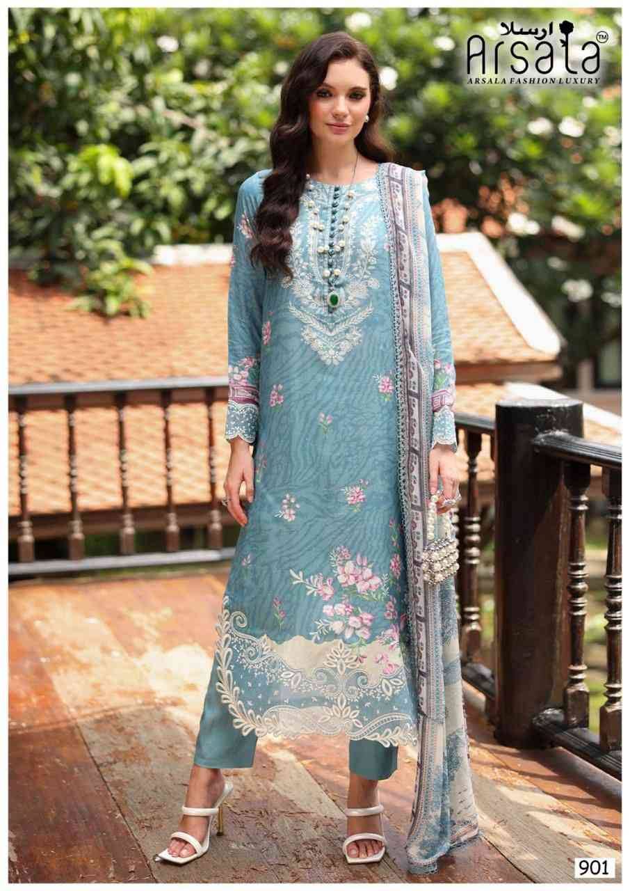 Amira Vol-9 By Arsala 901 To 906 Series Beautiful Festive Suits Stylish Fancy Colorful Casual Wear & Ethnic Wear Pure Lawn Cotton Print Dresses At Wholesale Price