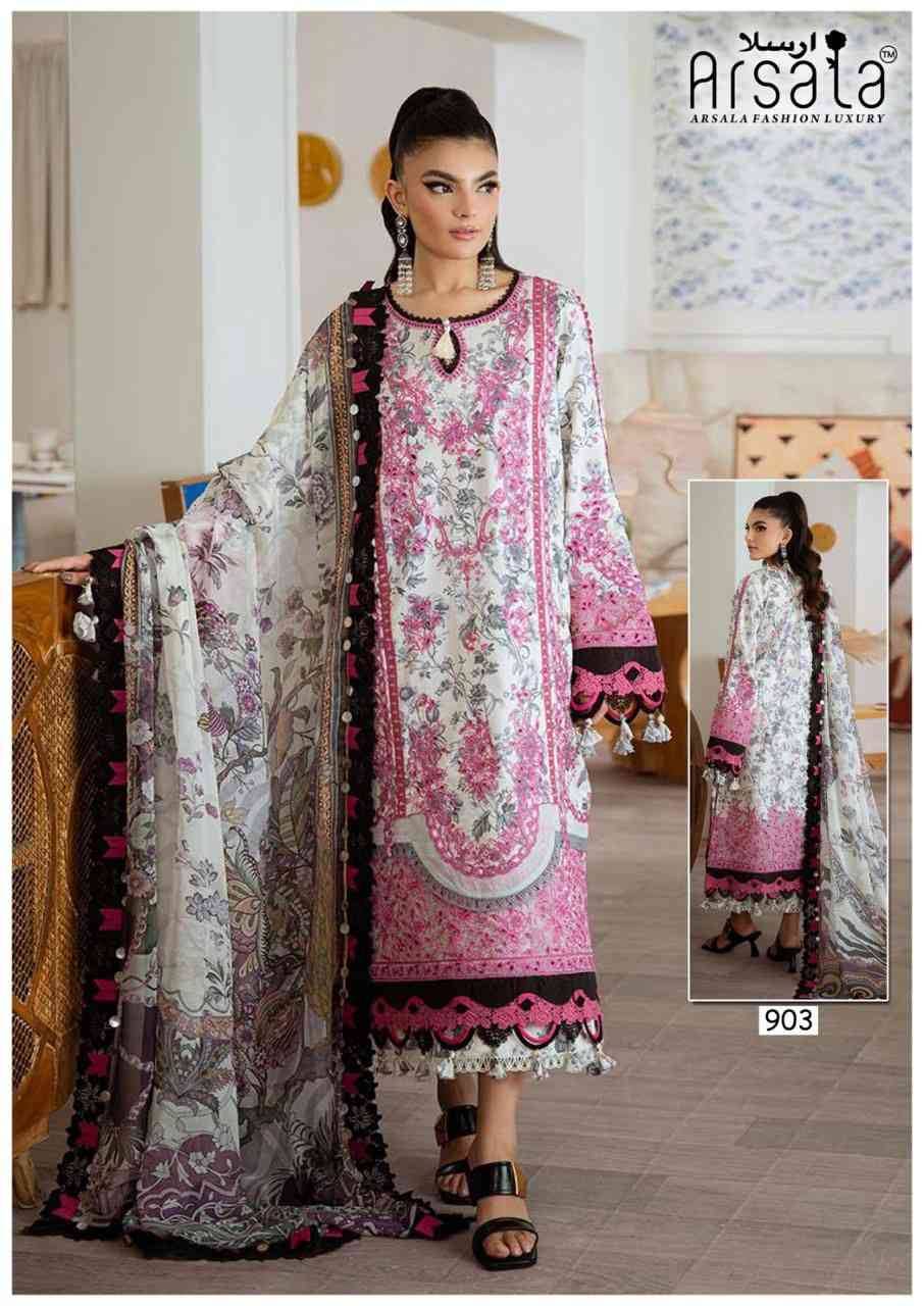 Amira Vol-9 By Arsala 901 To 906 Series Beautiful Festive Suits Stylish Fancy Colorful Casual Wear & Ethnic Wear Pure Lawn Cotton Print Dresses At Wholesale Price