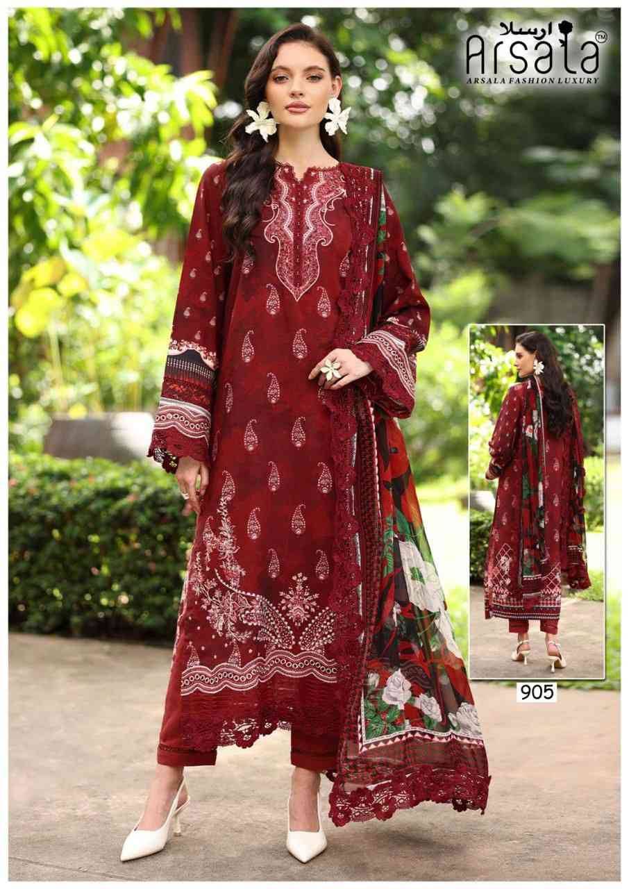 Amira Vol-9 By Arsala 901 To 906 Series Beautiful Festive Suits Stylish Fancy Colorful Casual Wear & Ethnic Wear Pure Lawn Cotton Print Dresses At Wholesale Price