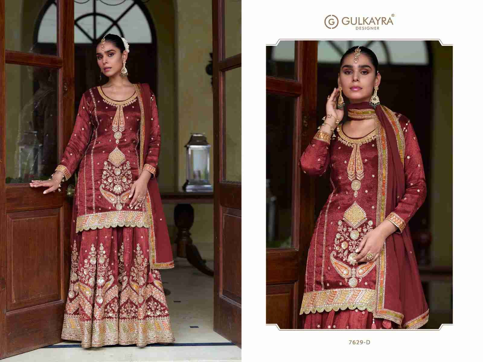 Taiyba Vol-1 By Gulkayra Designer 7629-C To 7629-E Series Designer Suits Collection Beautiful Stylish Fancy Colorful Party Wear & Occasional Wear Real Simmer Silk Dresses At Wholesale Price