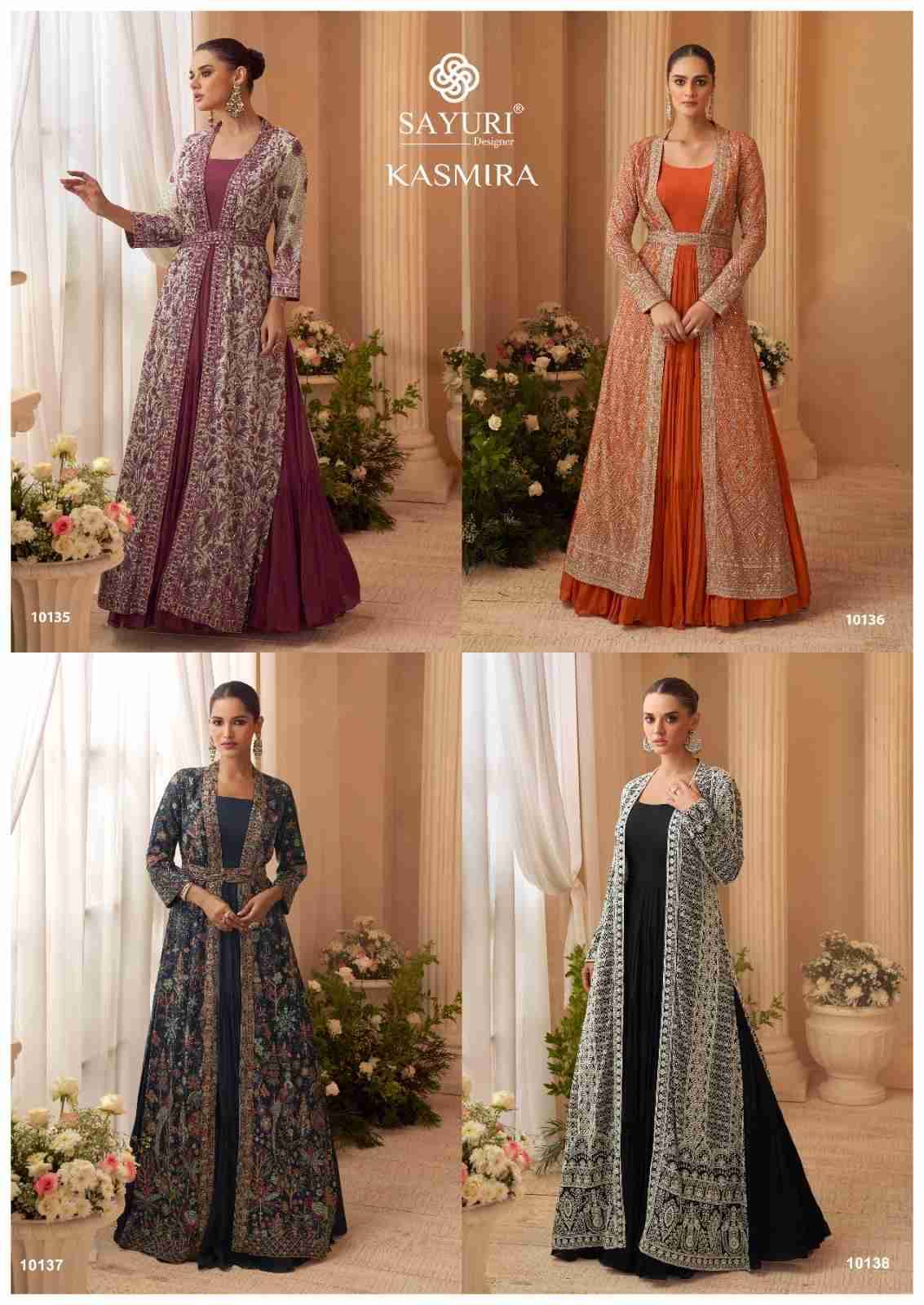 Kasmira By Sayuri 10135 To 10138 Series Designer Stylish Fancy Colorful Beautiful Party Wear & Ethnic Wear Collection Chinnon Silk Gown At Wholesale Price