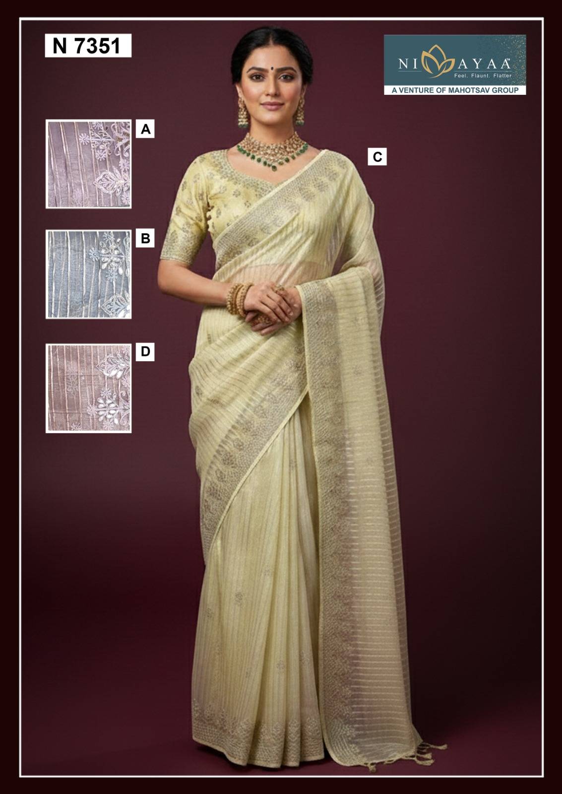 Nimaya By Mahotsav Series Indian Traditional Wear Collection Beautiful Stylish Fancy Colorful Party Wear & Occasional Wear Fancy Sarees At Wholesale Price