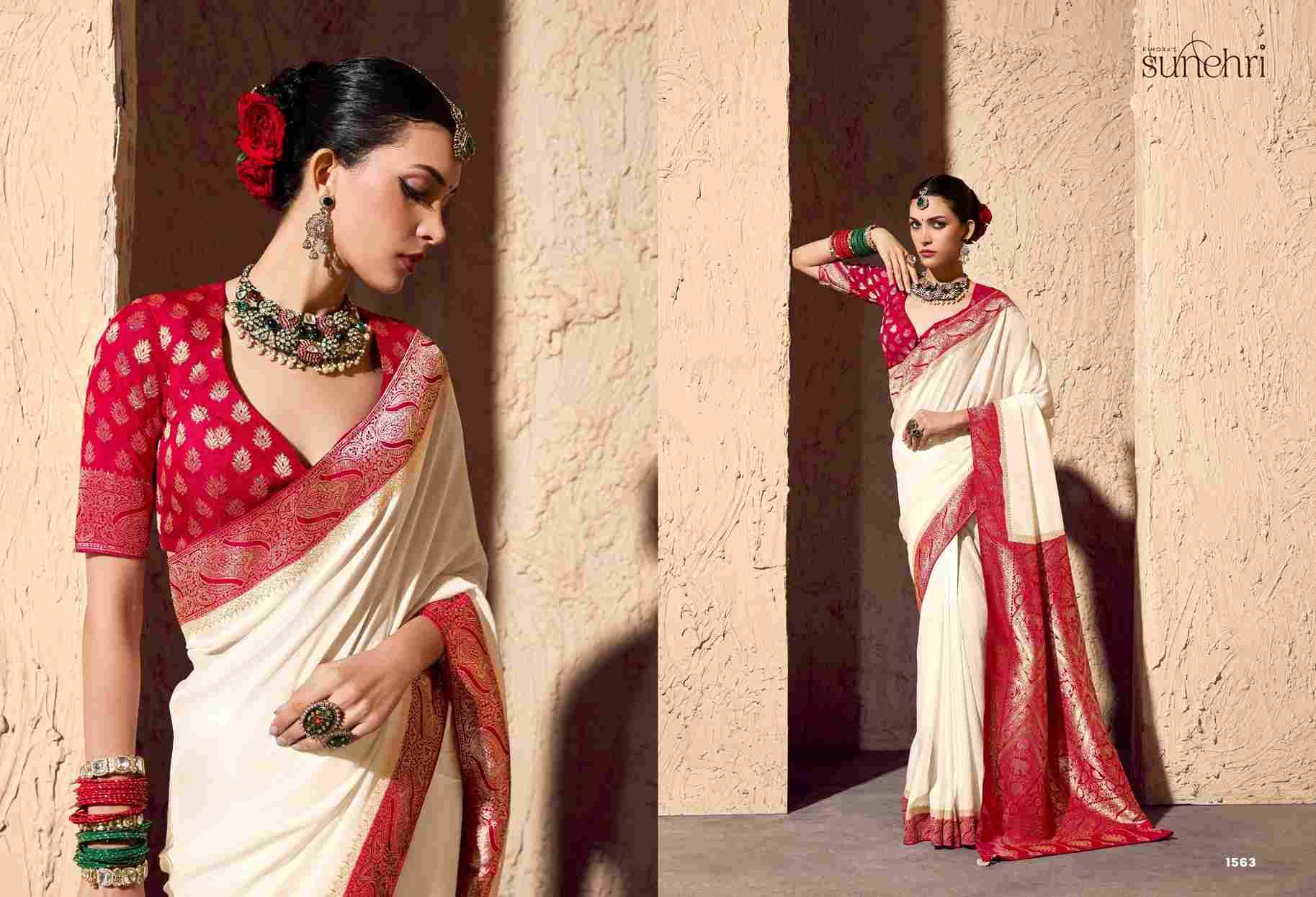 Indri By Kimora 1561 To 1571 Series Indian Traditional Wear Collection Beautiful Stylish Fancy Colorful Party Wear & Occasional Wear Pure Georgette Sarees At Wholesale Price