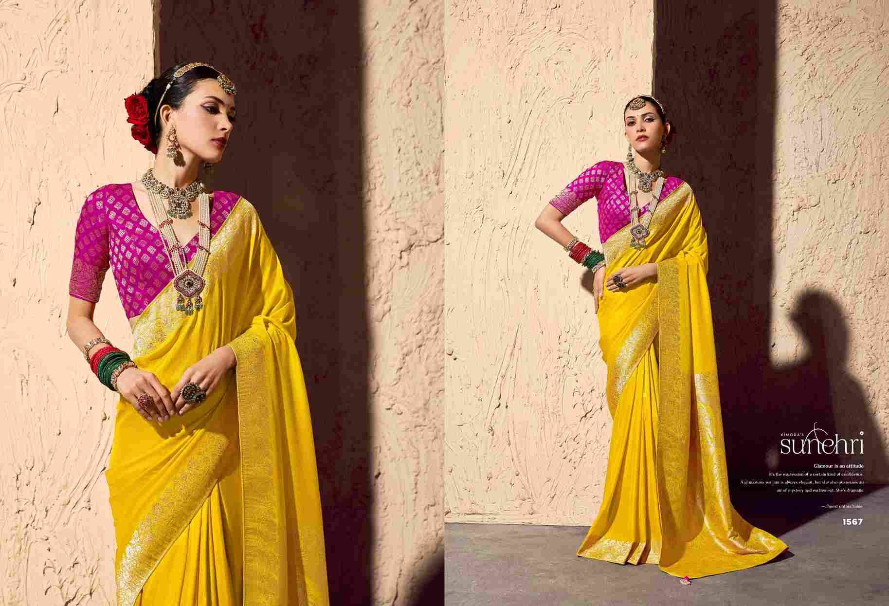 Indri By Kimora 1561 To 1571 Series Indian Traditional Wear Collection Beautiful Stylish Fancy Colorful Party Wear & Occasional Wear Pure Georgette Sarees At Wholesale Price
