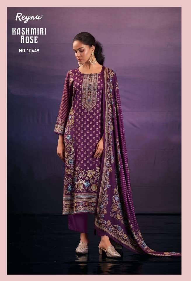Kashmiri Rose By Reyna 10447  To 10450 Series Beautiful Festive Suits Colorful Stylish Fancy Casual Wear & Ethnic Wear Pure Pashmina Dresses At Wholesale Price