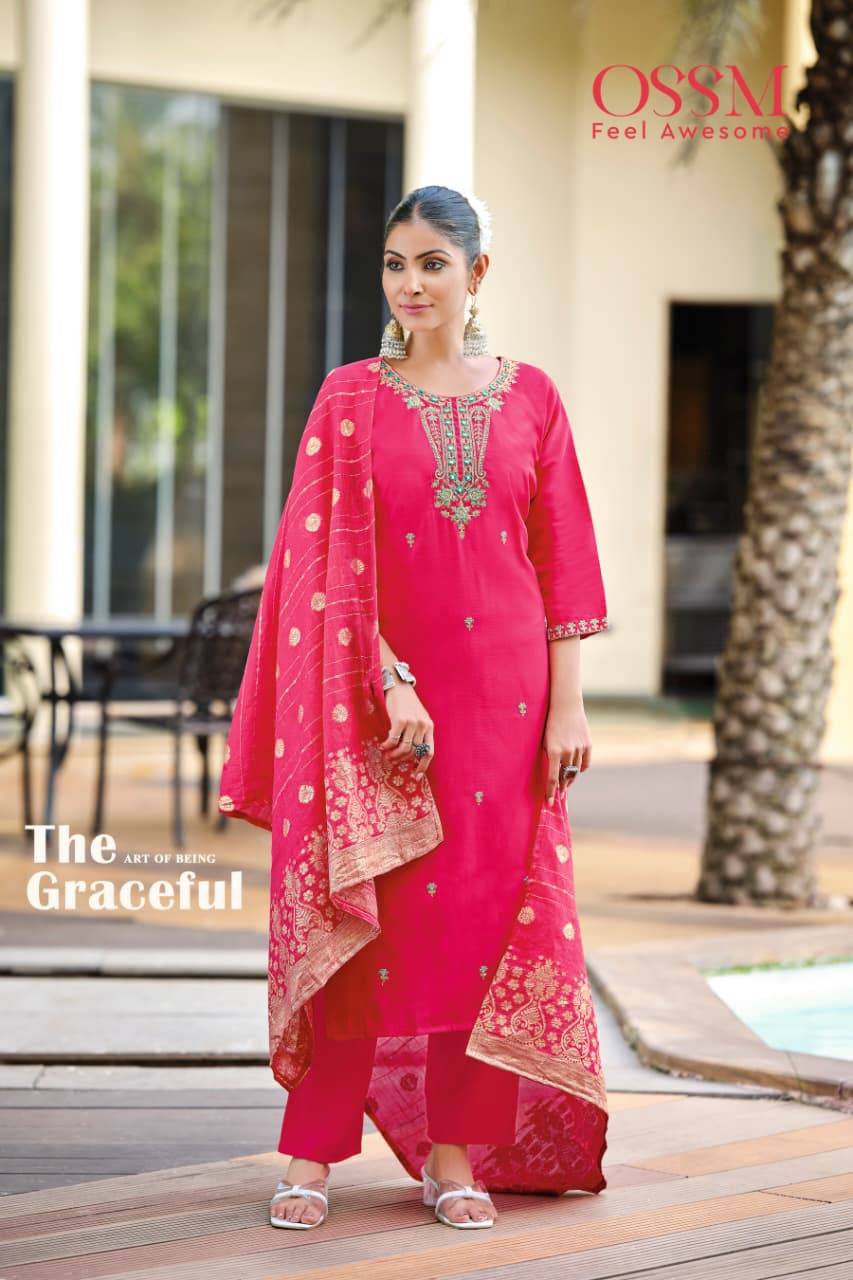 Heer By Ossm 1001 To 1006 Series Designer Stylish Fancy Colorful Beautiful Party Wear & Ethnic Wear Collection Roman Silk Dresses At Wholesale Price