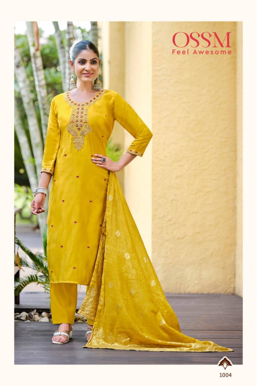 Heer By Ossm 1001 To 1006 Series Designer Stylish Fancy Colorful Beautiful Party Wear & Ethnic Wear Collection Roman Silk Dresses At Wholesale Price