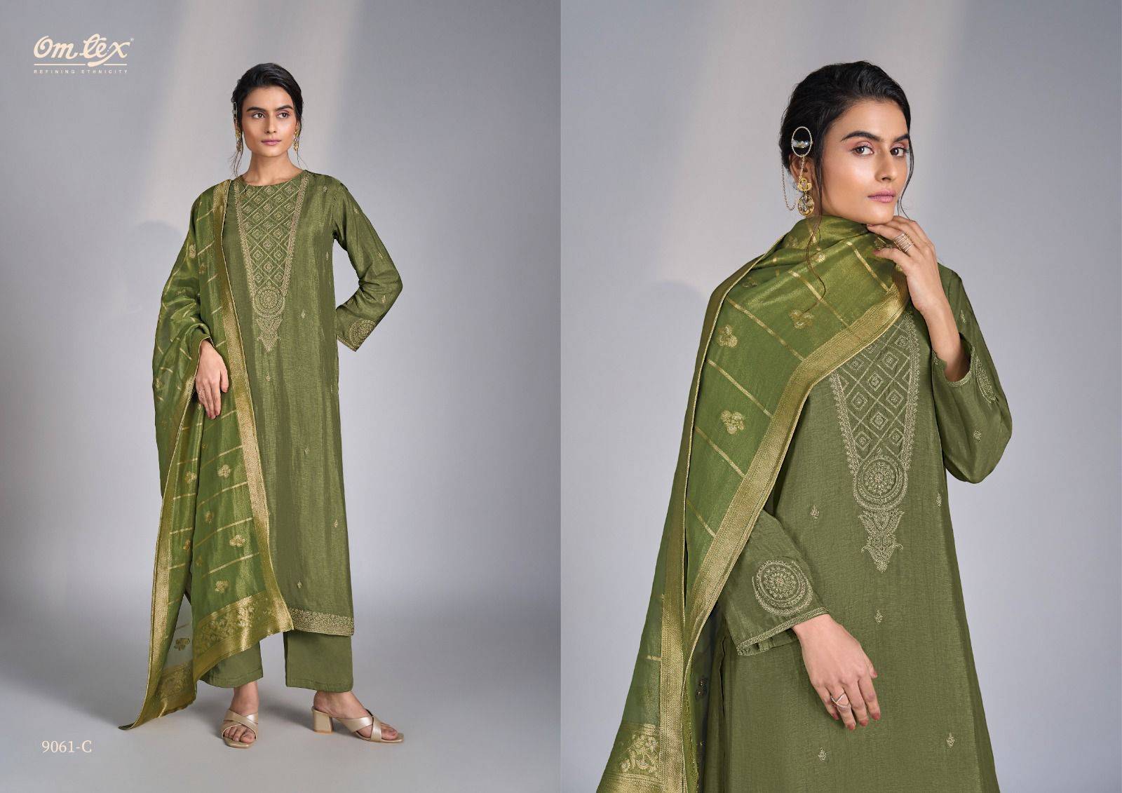 Valeria By Om Tex 9061-A To 9061-D Series Beautiful Festive Suits Colorful Stylish Fancy Casual Wear & Ethnic Wear Rubina Silk Dresses At Wholesale Price