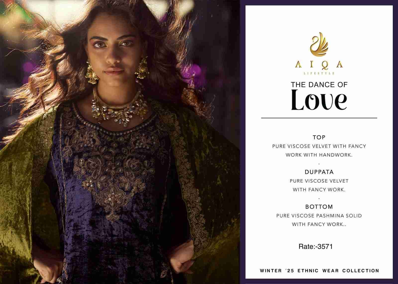 The Dance Of Love By Aiqa 2301 To 2306 Series Beautiful Festive Suits Colorful Stylish Fancy Casual Wear & Ethnic Wear Pure Viscose Velvet Dresses At Wholesale Price