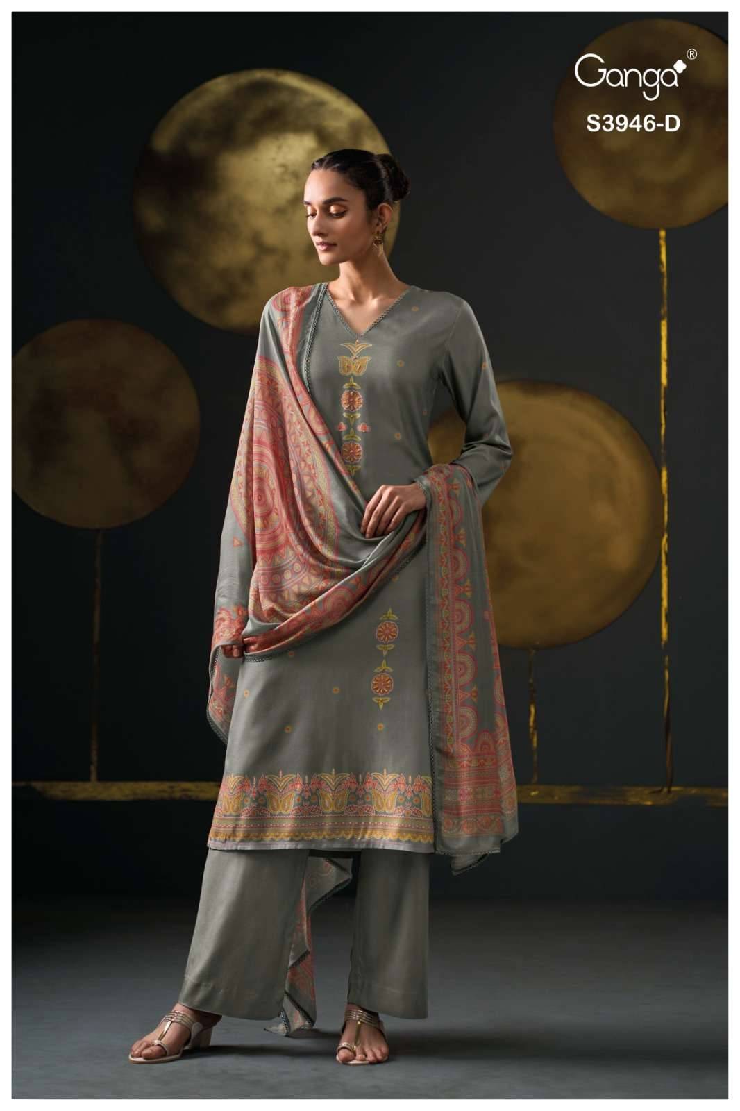 Jerusha-3946 By Ganga Fashion 3946-A To 3946-D Series Beautiful Festive Suits Stylish Colorful Fancy Casual Wear & Ethnic Wear Premium Pashmina Print Dresses At Wholesale Price