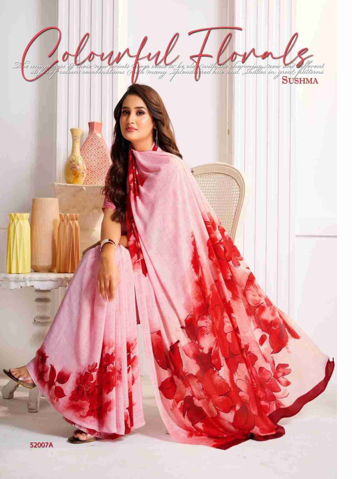 Attraction By Sushma Series Indian Traditional Wear Collection Beautiful Stylish Fancy Colorful Party Wear & Occasional Wear Digital Print Crepe Sarees At Wholesale Price