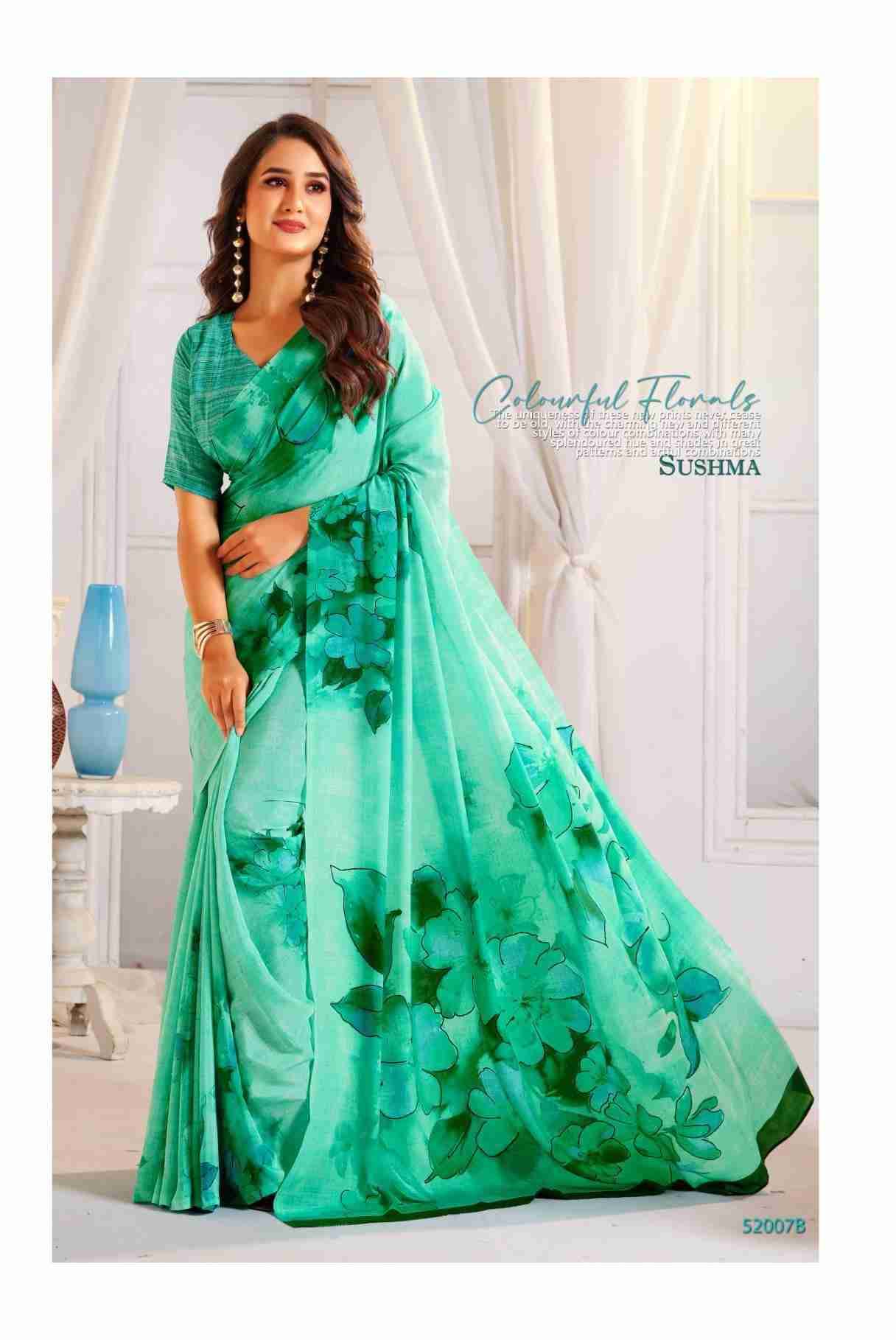 Attraction By Sushma Series Indian Traditional Wear Collection Beautiful Stylish Fancy Colorful Party Wear & Occasional Wear Digital Print Crepe Sarees At Wholesale Price