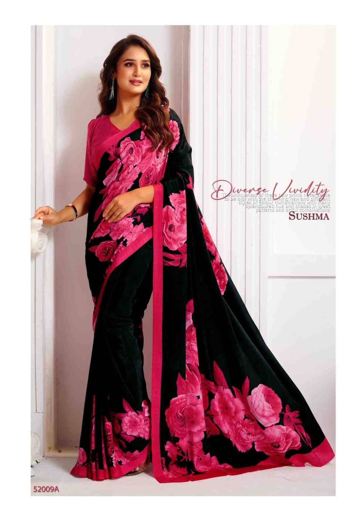 Attraction By Sushma Series Indian Traditional Wear Collection Beautiful Stylish Fancy Colorful Party Wear & Occasional Wear Digital Print Crepe Sarees At Wholesale Price