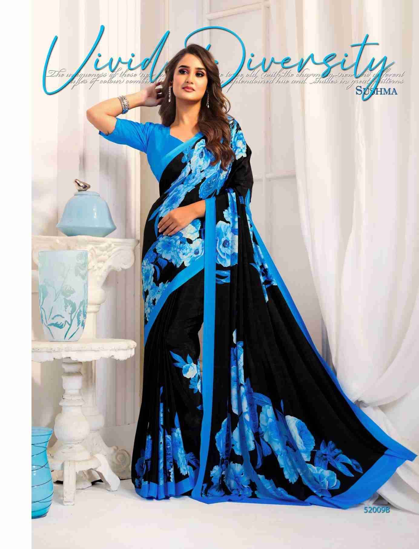 Attraction By Sushma Series Indian Traditional Wear Collection Beautiful Stylish Fancy Colorful Party Wear & Occasional Wear Digital Print Crepe Sarees At Wholesale Price