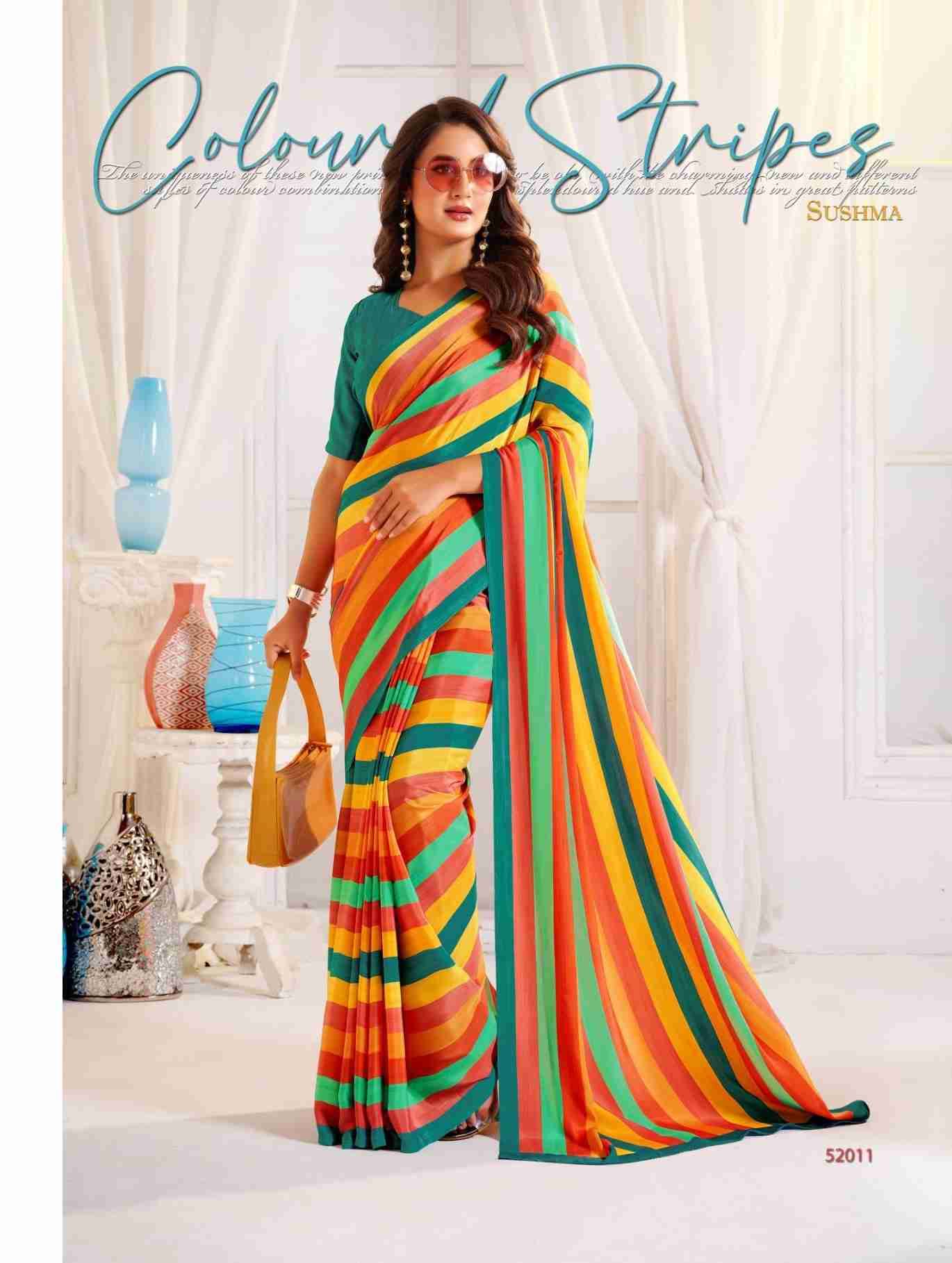 Attraction By Sushma Series Indian Traditional Wear Collection Beautiful Stylish Fancy Colorful Party Wear & Occasional Wear Digital Print Crepe Sarees At Wholesale Price