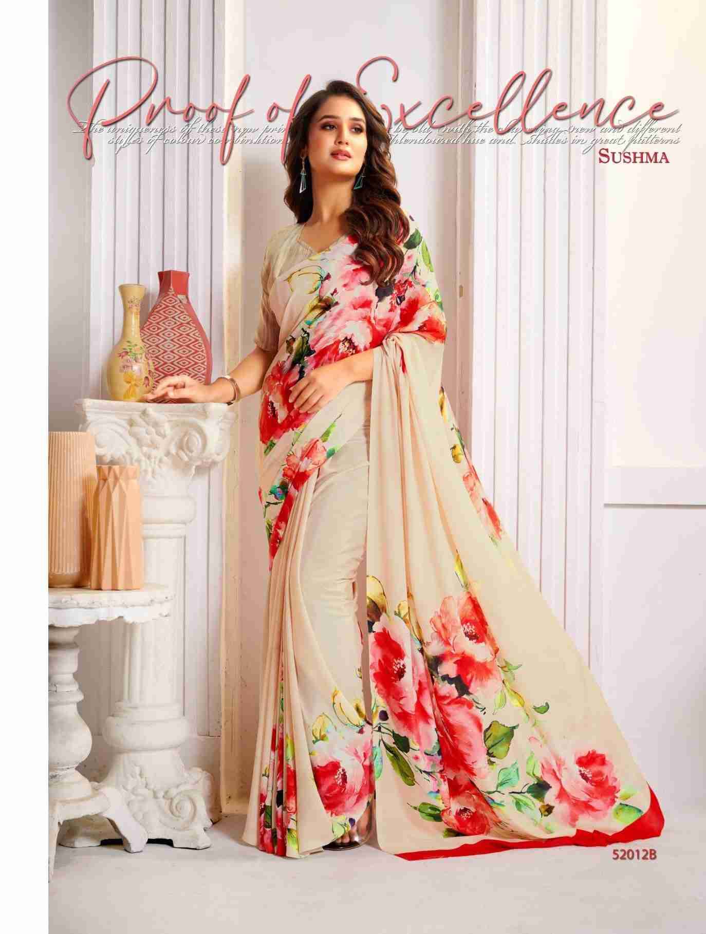 Attraction By Sushma Series Indian Traditional Wear Collection Beautiful Stylish Fancy Colorful Party Wear & Occasional Wear Digital Print Crepe Sarees At Wholesale Price