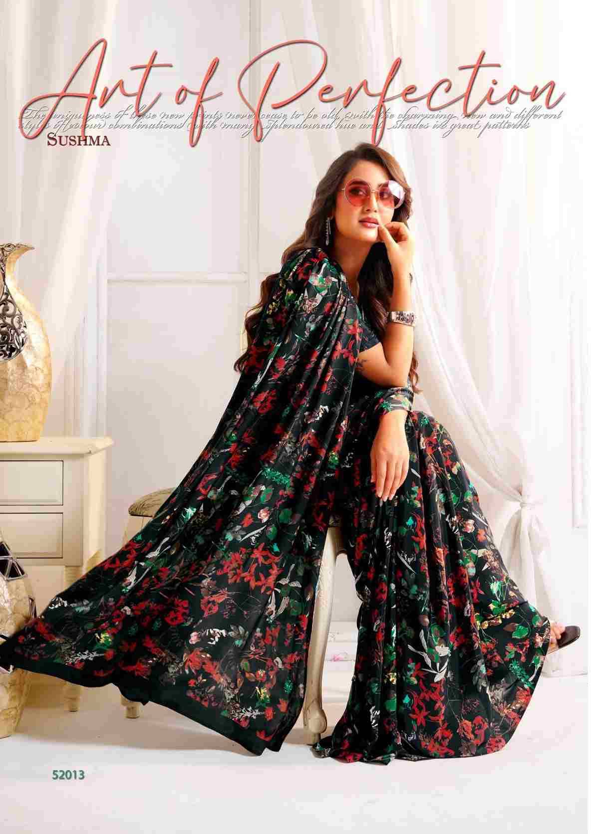 Attraction By Sushma Series Indian Traditional Wear Collection Beautiful Stylish Fancy Colorful Party Wear & Occasional Wear Digital Print Crepe Sarees At Wholesale Price