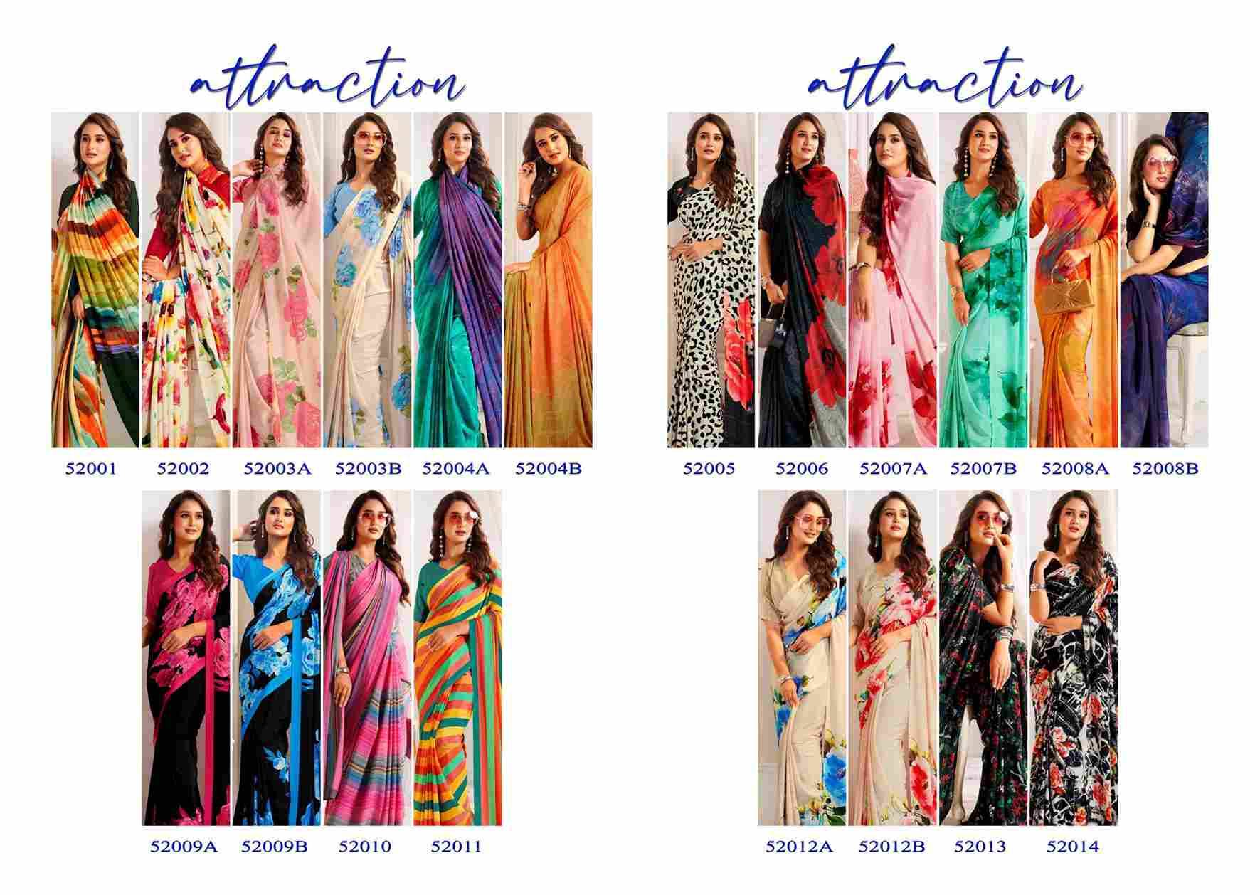 Attraction By Sushma Series Indian Traditional Wear Collection Beautiful Stylish Fancy Colorful Party Wear & Occasional Wear Digital Print Crepe Sarees At Wholesale Price