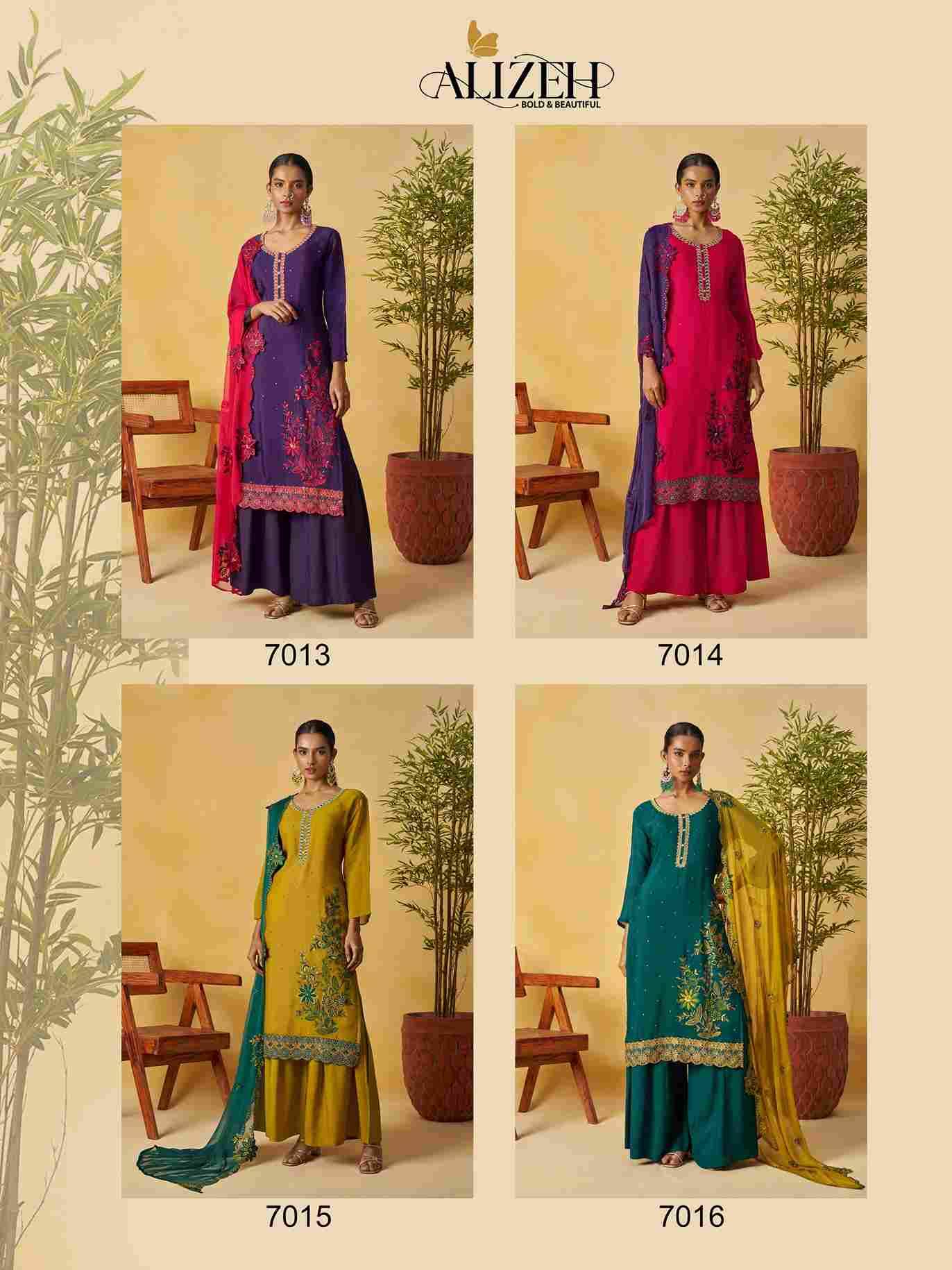 Shagun By Alizeh 7013 To 7016 Series Beautiful Festive Suits Colorful Stylish Fancy Casual Wear & Ethnic Wear Pure Organza Dresses At Wholesale Price