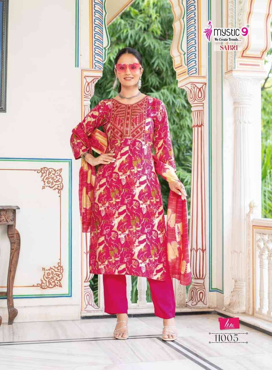 Sabri Vol-11 By Mystic 9 11001 To 11008 Series Designer Festive Suits Beautiful Stylish Fancy Colorful Party Wear & Occasional Wear Premium Quality Rayon Foil Prints Dresses At Wholesale Price