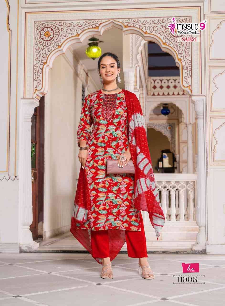 Sabri Vol-11 By Mystic 9 11001 To 11008 Series Designer Festive Suits Beautiful Stylish Fancy Colorful Party Wear & Occasional Wear Premium Quality Rayon Foil Prints Dresses At Wholesale Price