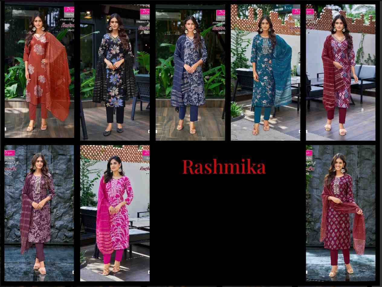 Rashmika Vol-1 By Diya Trends 1001 To 1008 Series Designer Festive Suits Beautiful Stylish Fancy Colorful Party Wear & Occasional Wear Vertican Prints Dresses At Wholesale Price