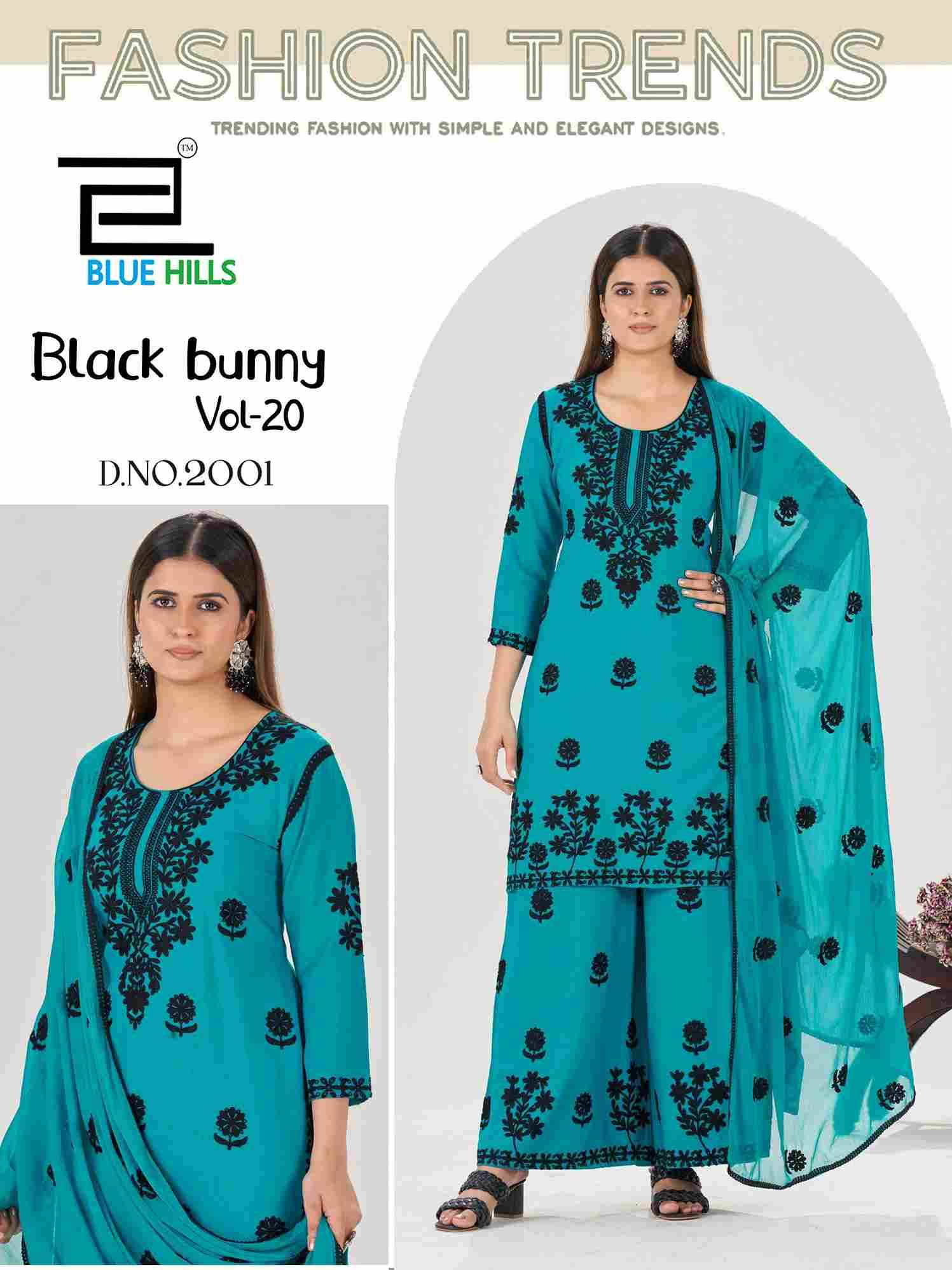 Black Bunny Vol-20 By Blue Hills 2001 To 2004 Series Beautiful Festive Suits Stylish Fancy Colorful Casual Wear & Ethnic Wear Rayon Print Dresses At Wholesale Price
