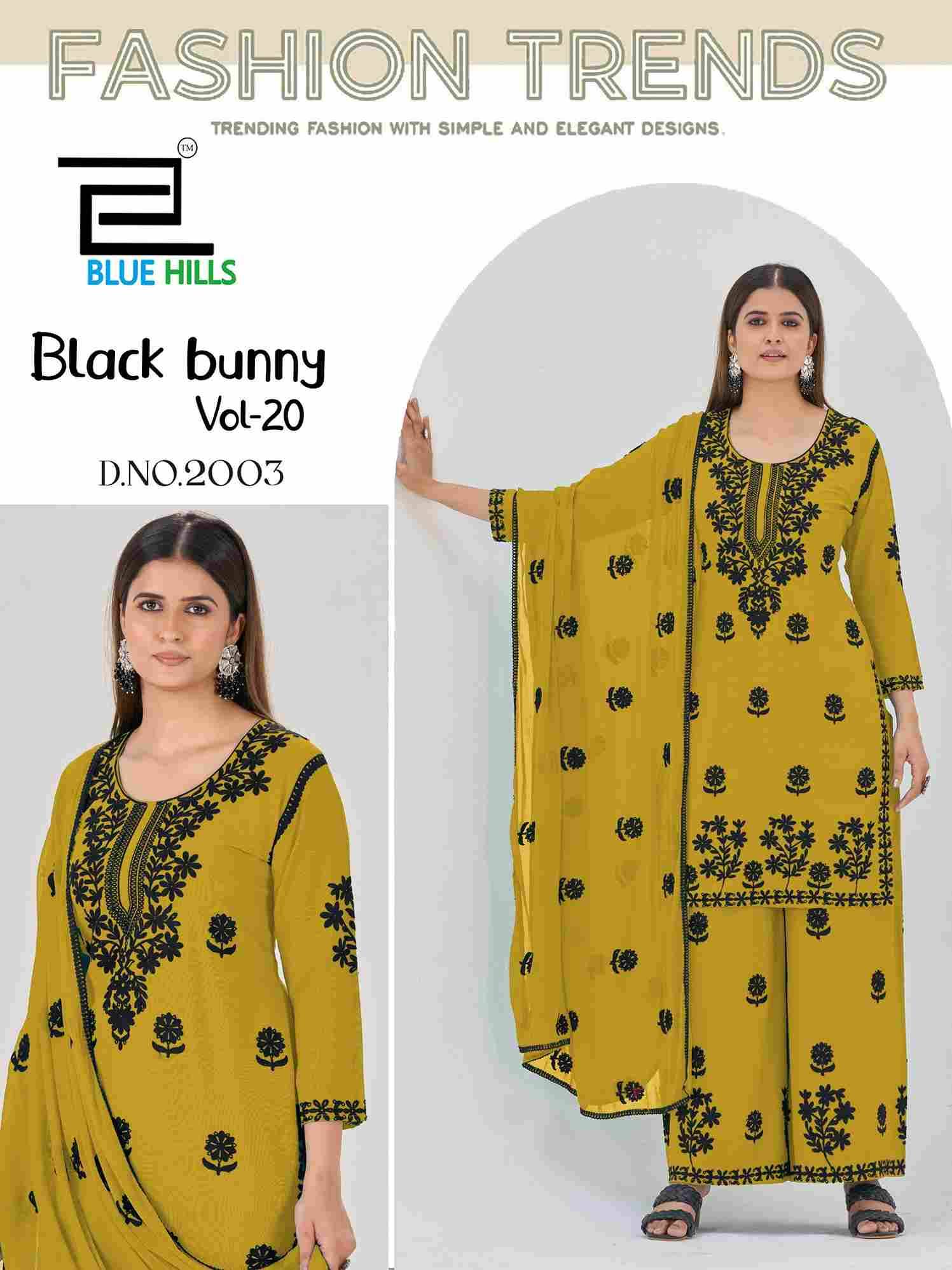 Black Bunny Vol-20 By Blue Hills 2001 To 2004 Series Beautiful Festive Suits Stylish Fancy Colorful Casual Wear & Ethnic Wear Rayon Print Dresses At Wholesale Price