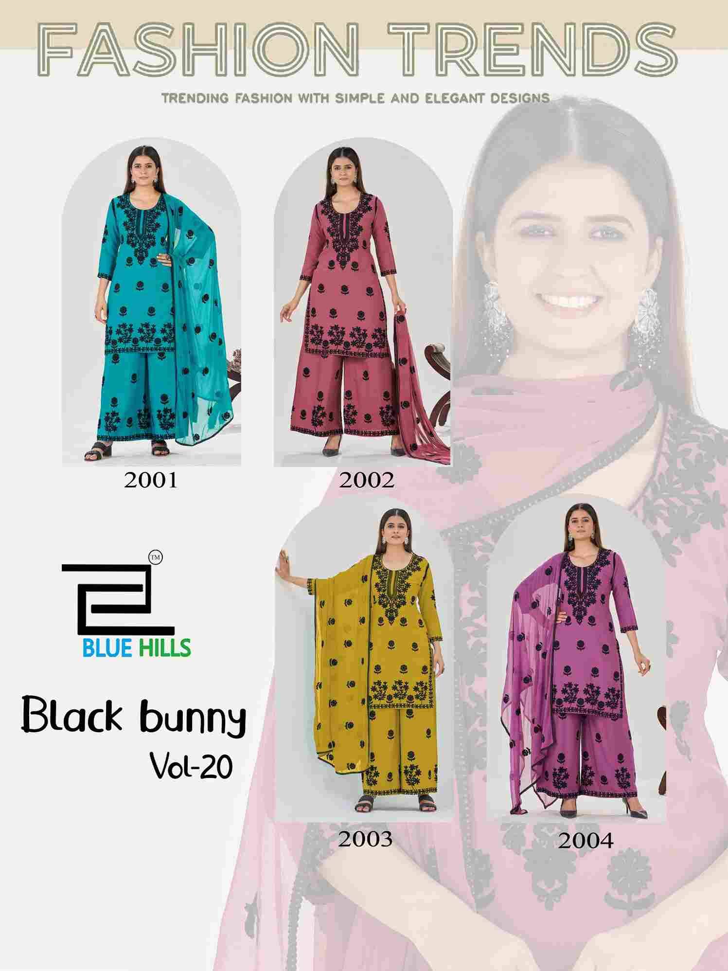 Black Bunny Vol-20 By Blue Hills 2001 To 2004 Series Beautiful Festive Suits Stylish Fancy Colorful Casual Wear & Ethnic Wear Rayon Print Dresses At Wholesale Price