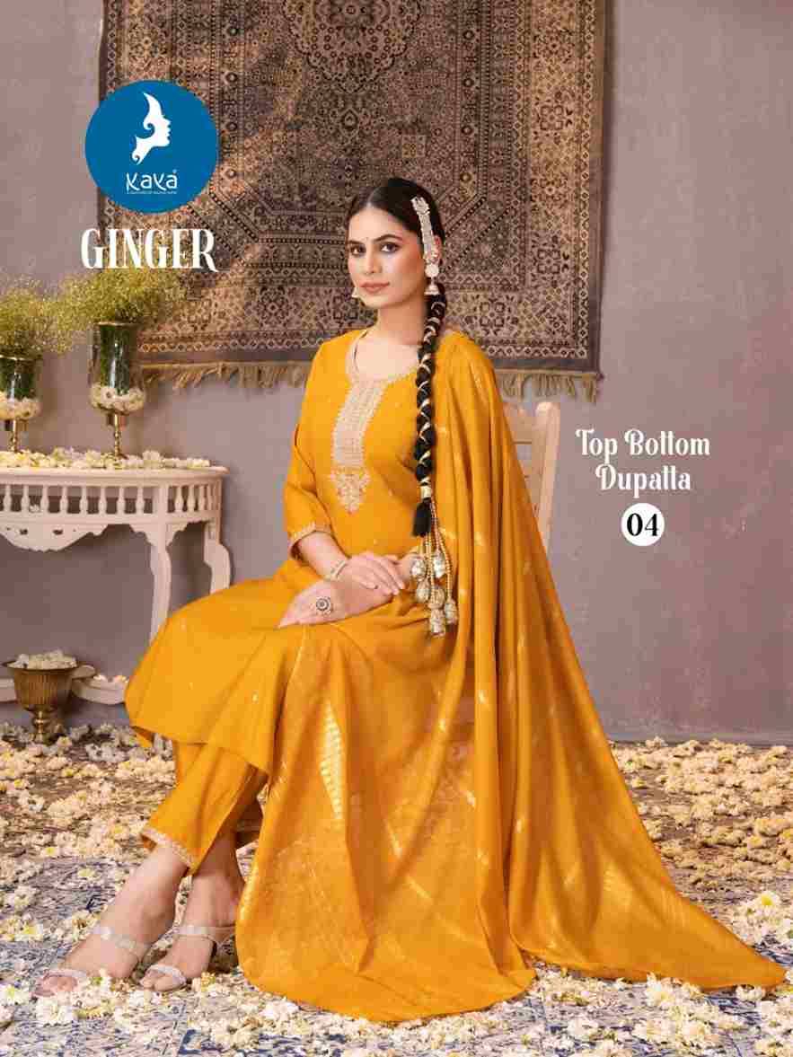Ginger By Kaya 01 To 06 Series Designer Festive Suits Beautiful Stylish Fancy Colorful Party Wear & Occasional Wear Roman Silk Dresses At Wholesale Price