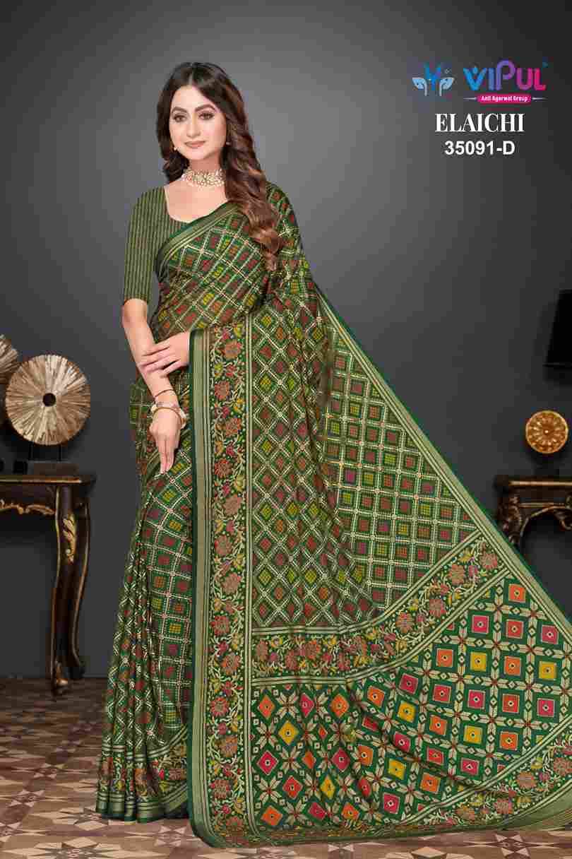 Elaichi 35091 By Vipul Fashion 35091-A To 359091-D Series Indian Traditional Wear Collection Beautiful Stylish Fancy Colorful Party Wear & Occasional Wear Silk Brasso Sarees At Wholesale Price