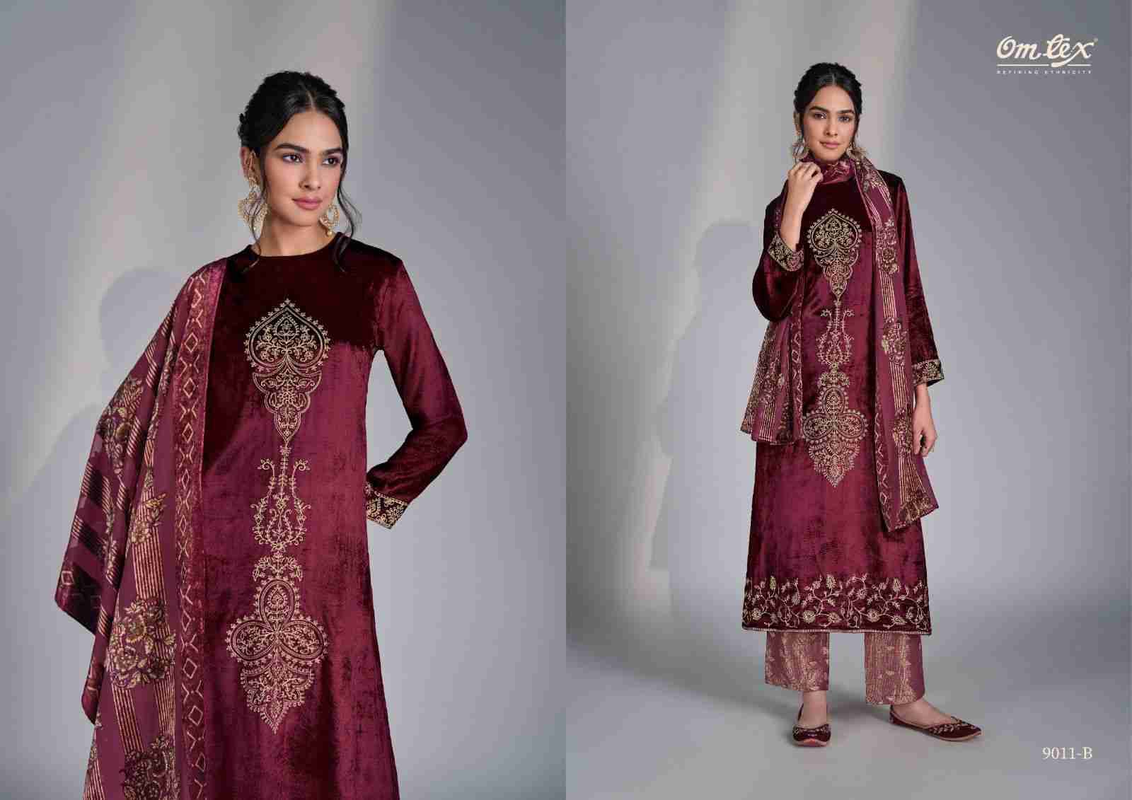 Ritha Vol-36 By Om Tex 9011-A To 9011-D Series Beautiful Festive Suits Colorful Stylish Fancy Casual Wear & Ethnic Wear Viscose Velvet Dresses At Wholesale Price