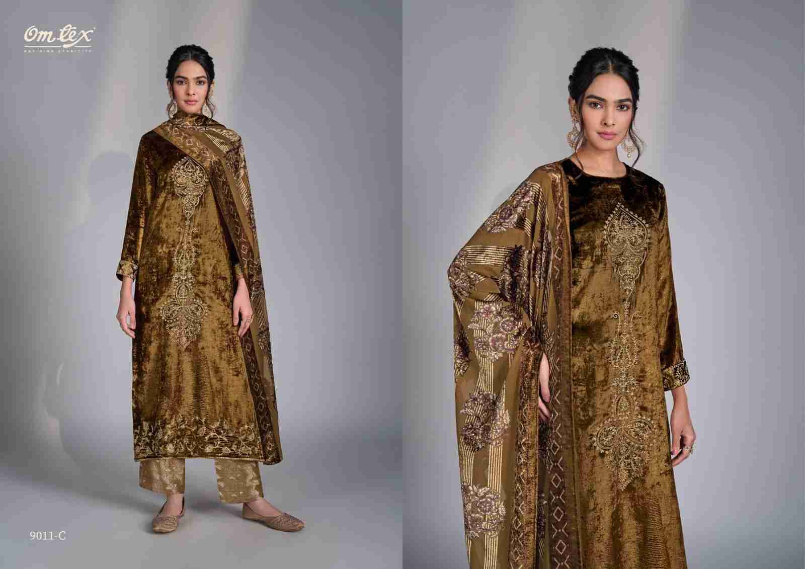 Ritha Vol-36 By Om Tex 9011-A To 9011-D Series Beautiful Festive Suits Colorful Stylish Fancy Casual Wear & Ethnic Wear Viscose Velvet Dresses At Wholesale Price