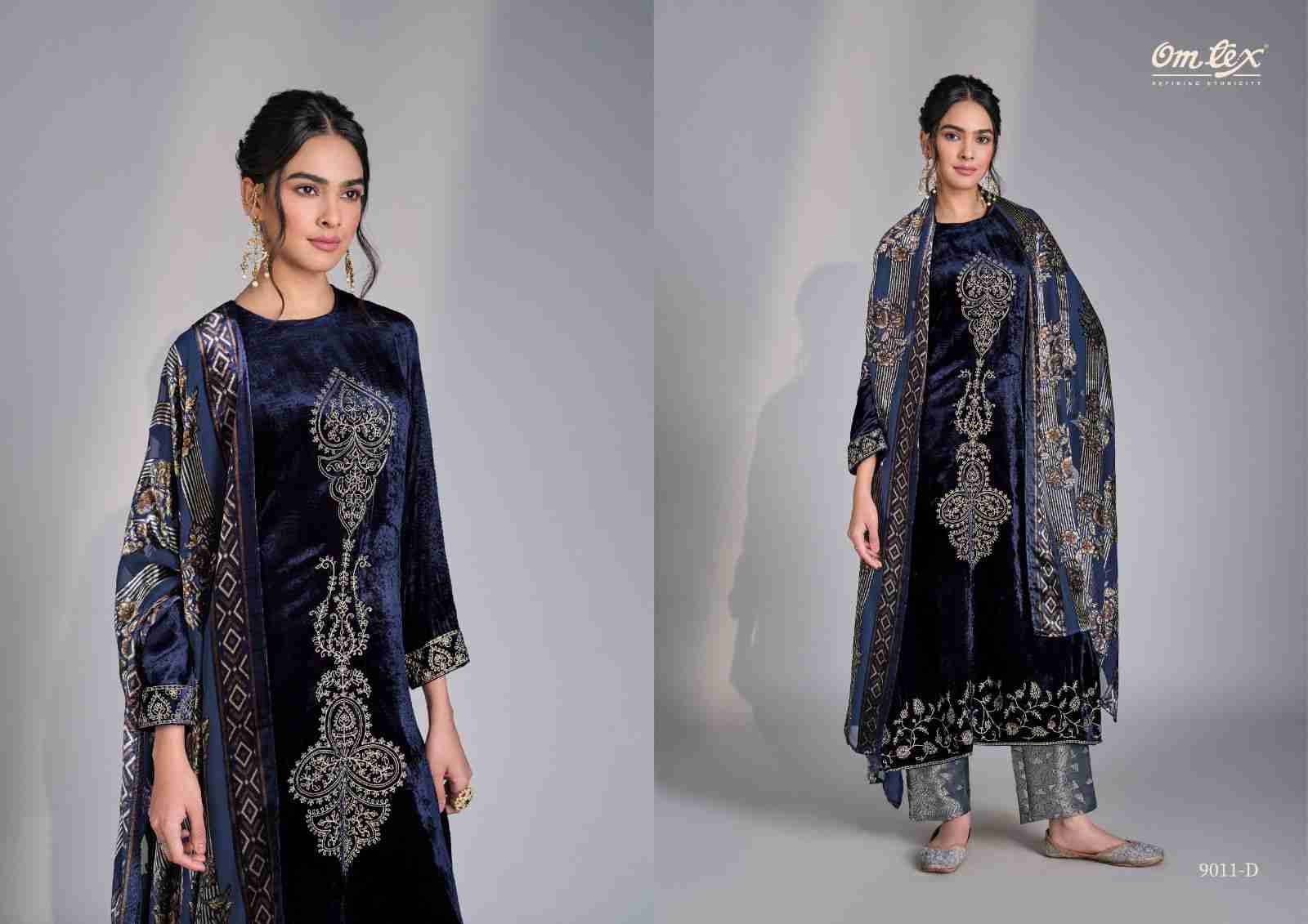 Ritha Vol-36 By Om Tex 9011-A To 9011-D Series Beautiful Festive Suits Colorful Stylish Fancy Casual Wear & Ethnic Wear Viscose Velvet Dresses At Wholesale Price