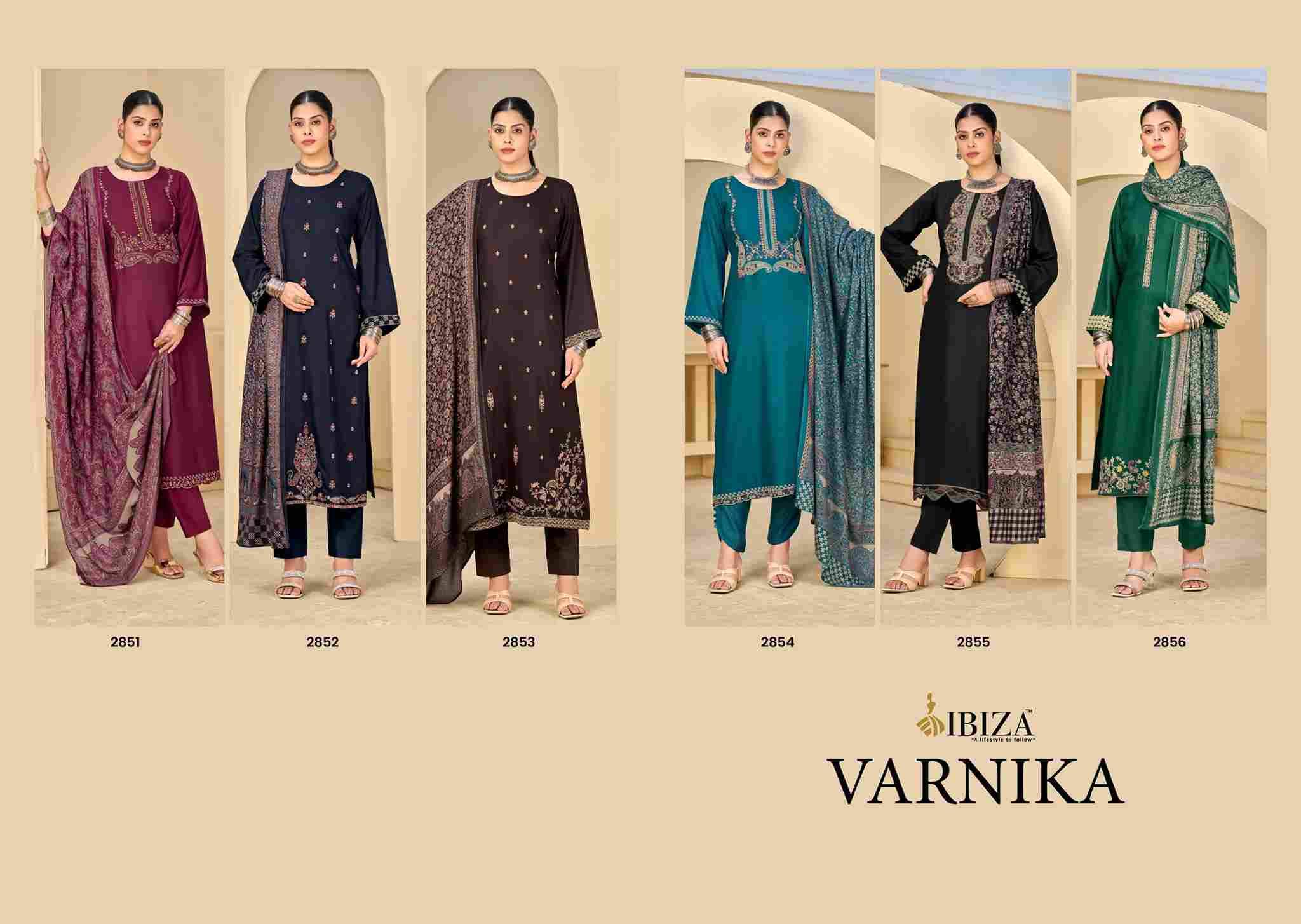 Varnika By Ibiza 2851 To 2856 Series Beautiful Festive Suits Colorful Stylish Fancy Casual Wear & Ethnic Wear Pure Viscose Pashmina Dresses At Wholesale Price