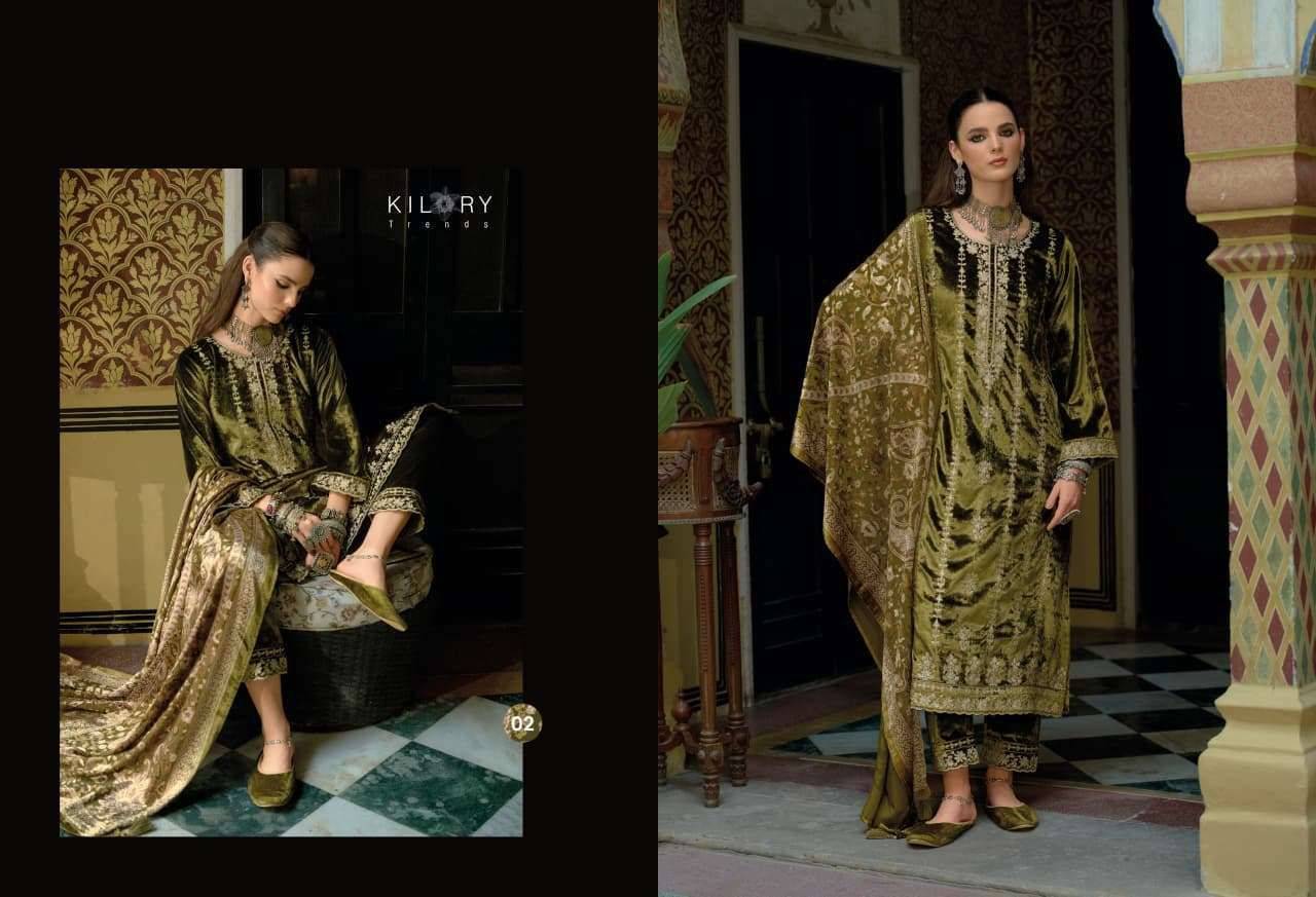 Fanna By Kilory 01 To 04 Series Beautiful Festive Suits Colorful Stylish Fancy Casual Wear & Ethnic Wear Pure Velvet Dresses At Wholesale Price