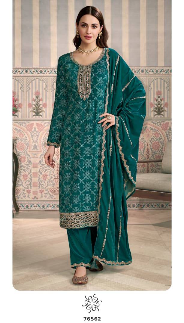 Mrinal By Kuleesh 76561 To 76564 Series Designer Festive Suits Collection Beautiful Stylish Fancy Colorful Party Wear & Occasional Wear Velvet Dresses At Wholesale Price