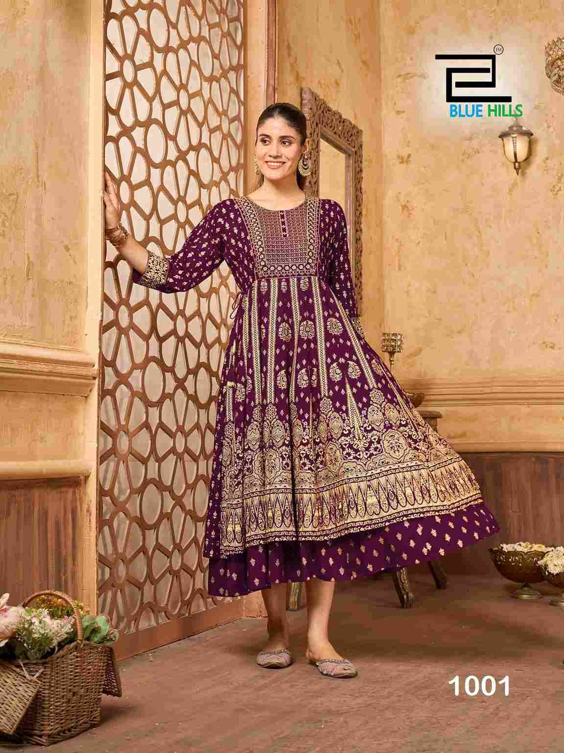 Kitkat By Blue Hills 10101 To 10104 Series Beautiful Stylish Fancy Colorful Casual Wear & Ethnic Wear Rayon Gowns At Wholesale Price