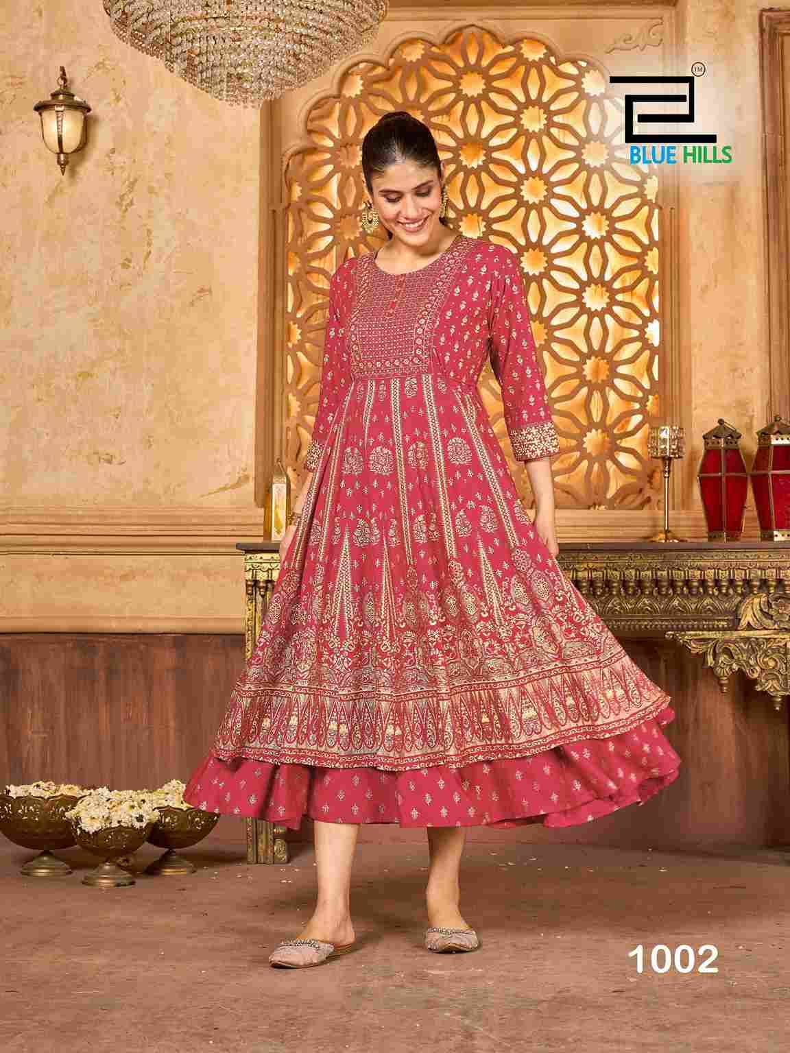 Kitkat By Blue Hills 10101 To 10104 Series Beautiful Stylish Fancy Colorful Casual Wear & Ethnic Wear Rayon Gowns At Wholesale Price