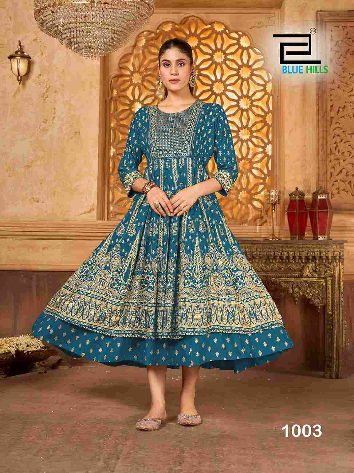 Kitkat By Blue Hills 10101 To 10104 Series Beautiful Stylish Fancy Colorful Casual Wear & Ethnic Wear Rayon Gowns At Wholesale Price