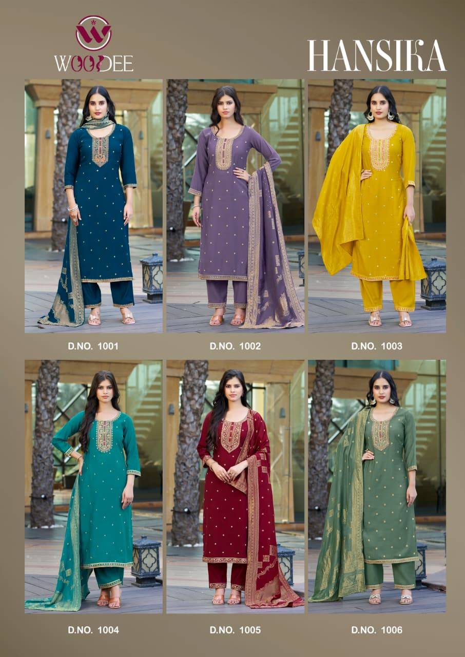 Hansika By Woodee 1001 To 1006 Series Designer Stylish Fancy Colorful Beautiful Party Wear & Ethnic Wear Collection Premium Viscose Vertican Dresses At Wholesale Price