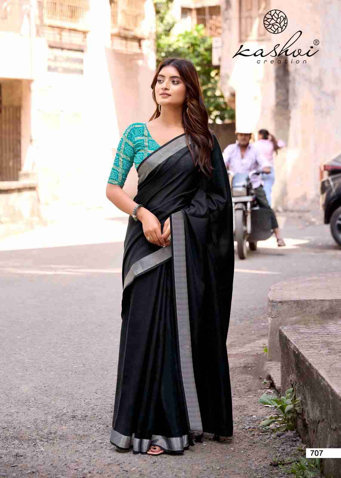 Abhilasha Vol-7 By Kashvi Creation 701 To 708 Series Indian Traditional Wear Collection Beautiful Stylish Fancy Colorful Party Wear & Occasional Wear Linen Silk Sarees At Wholesale Price